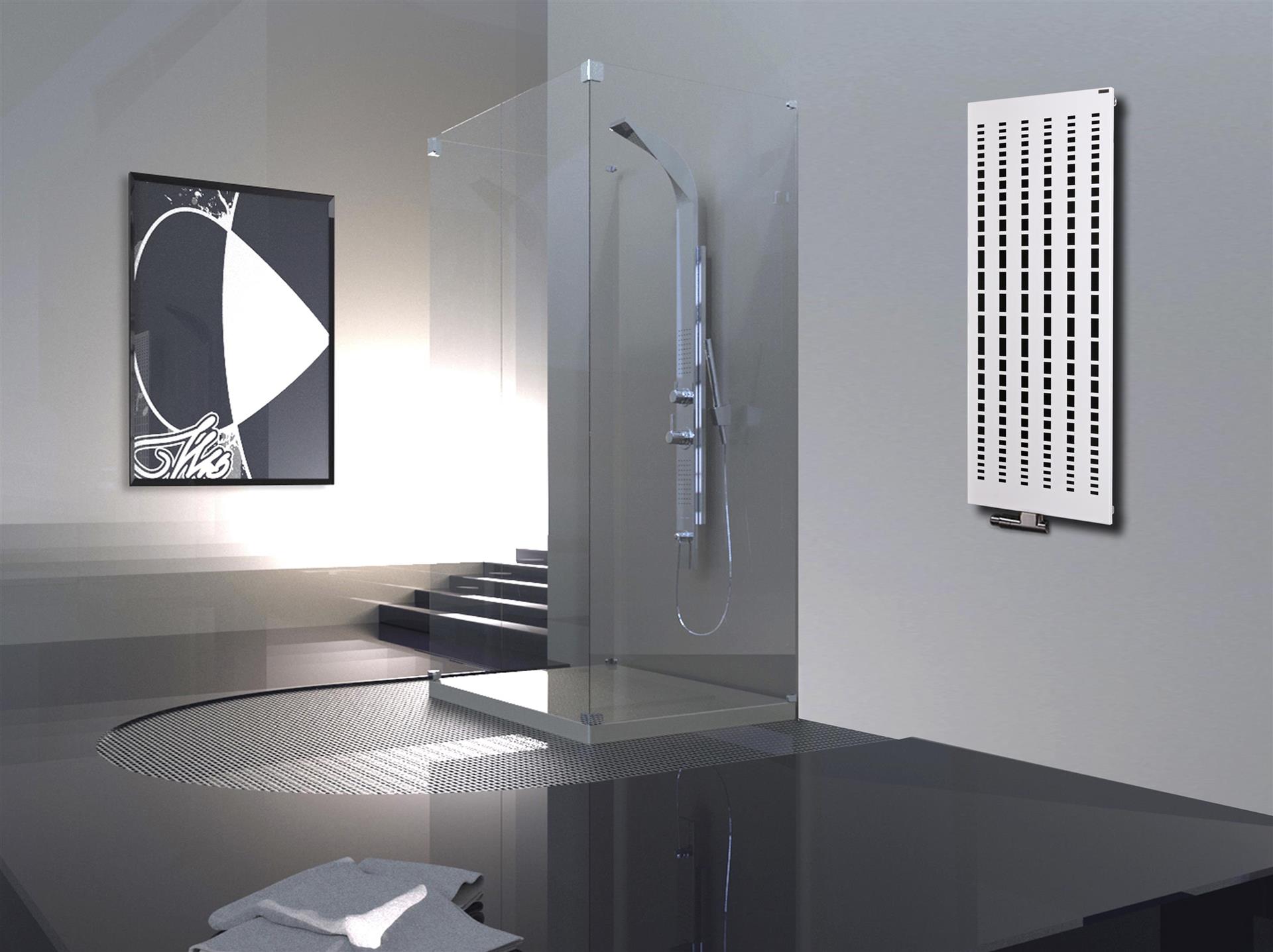 BADHEIZKÖRPER Design broken Mirror 2 120x47cm 799 Watt weiß SZAGATO Designheizkörper Handtuchheizkörper mit Mittelanschluss Handtuchwärmer