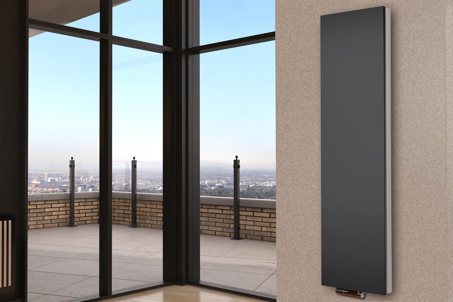BADHEIZKÖRPER Design Mirror Steel 6 180x47cm 1964 Watt anthrazit SZAGATO Designheizkörper Handtuchheizkörper mit Mittelanschluss Handtuchwärmer
