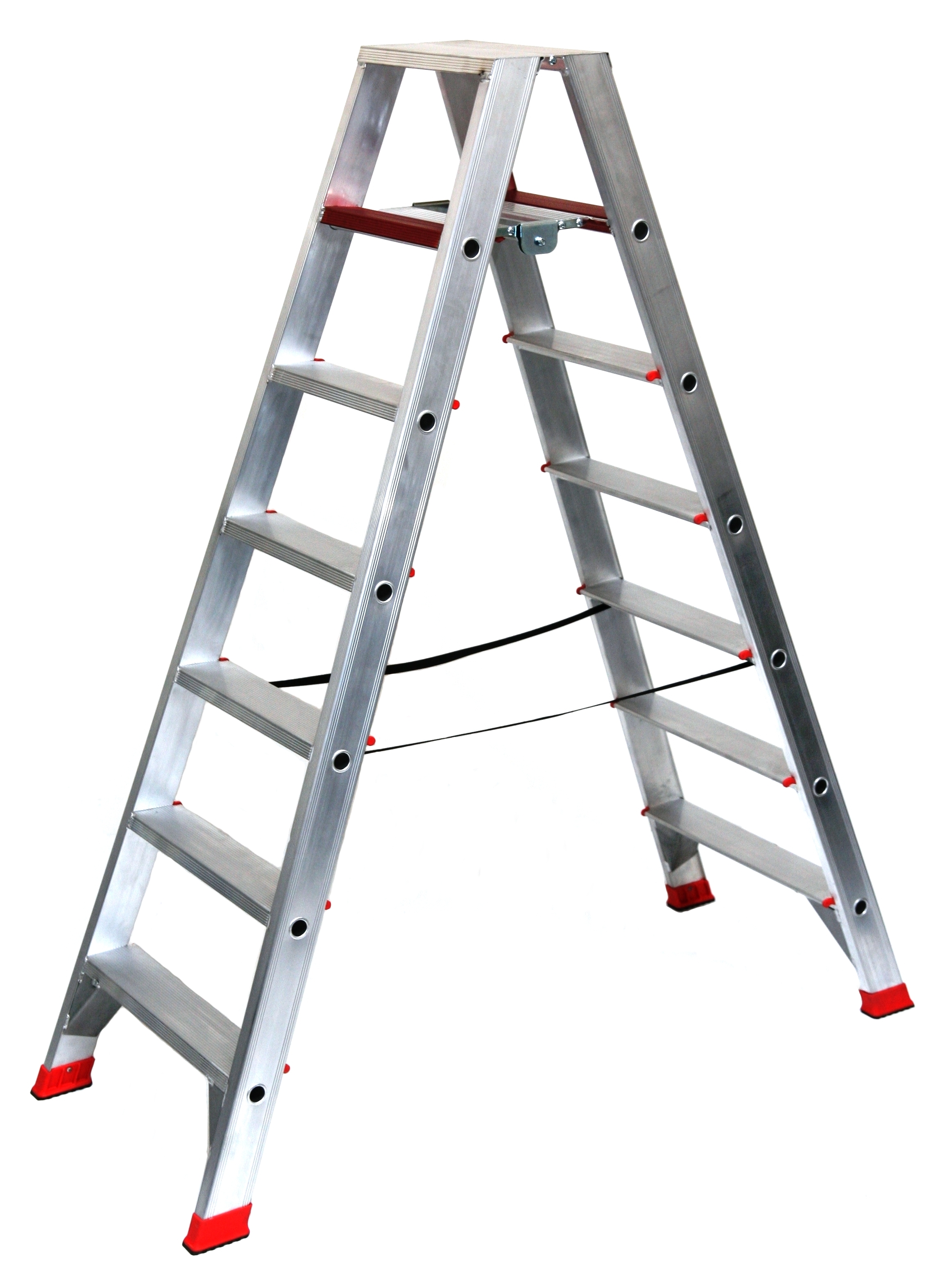 Stehleiter 2x7 Stufen Profi Länge 194cm 194x64x23cm Alu SZAGATO Stufenleiter Standleiter Haushaltsleiter Bockleiter Doppelstufenleiter Malerleiter