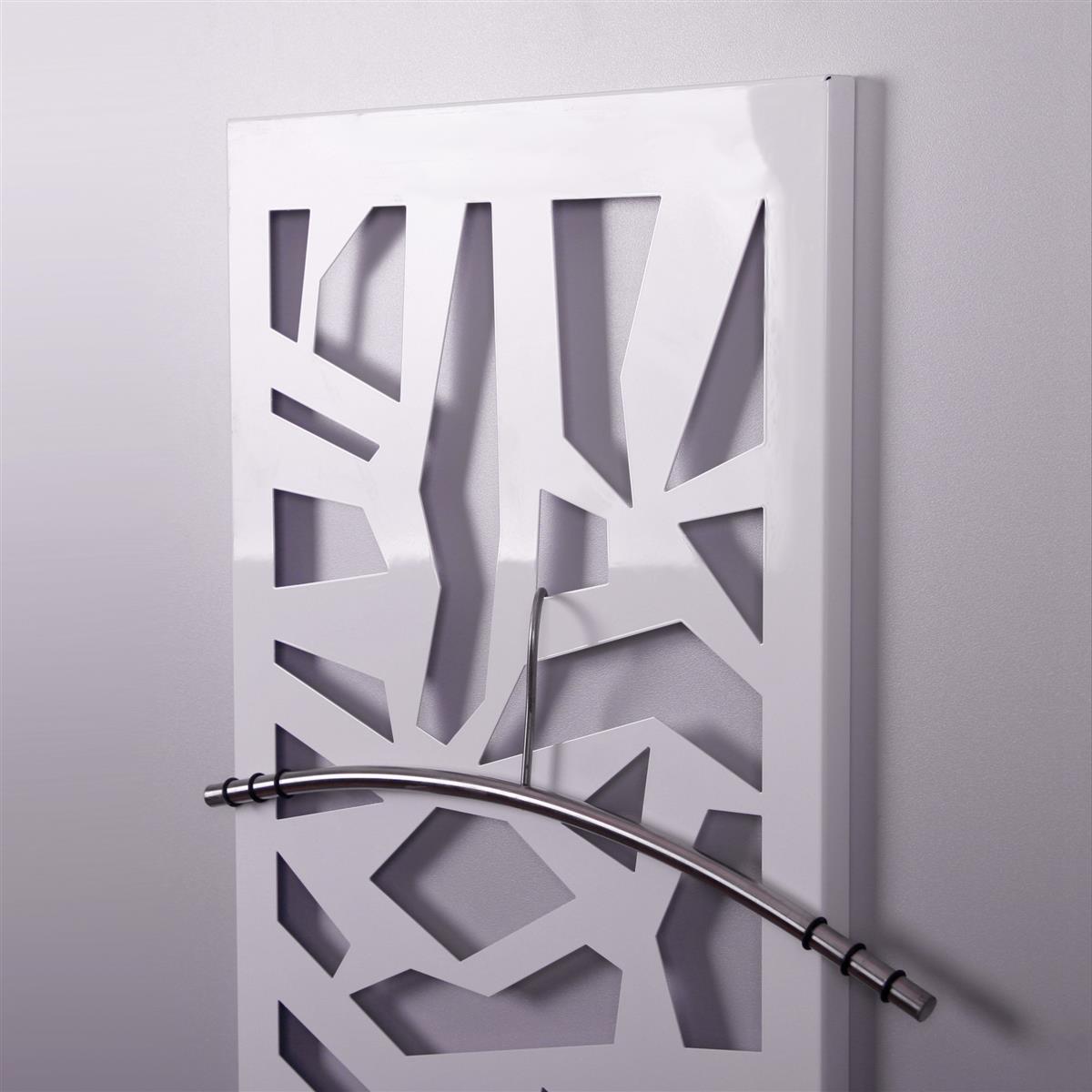 Wandgarderobe Design Mosaik 140x40cm weiß SZAGATO Made in Germany Garderobenpaneel Garderobenleiste Garderobenleisten Flurgarderobe Garderobe Flur