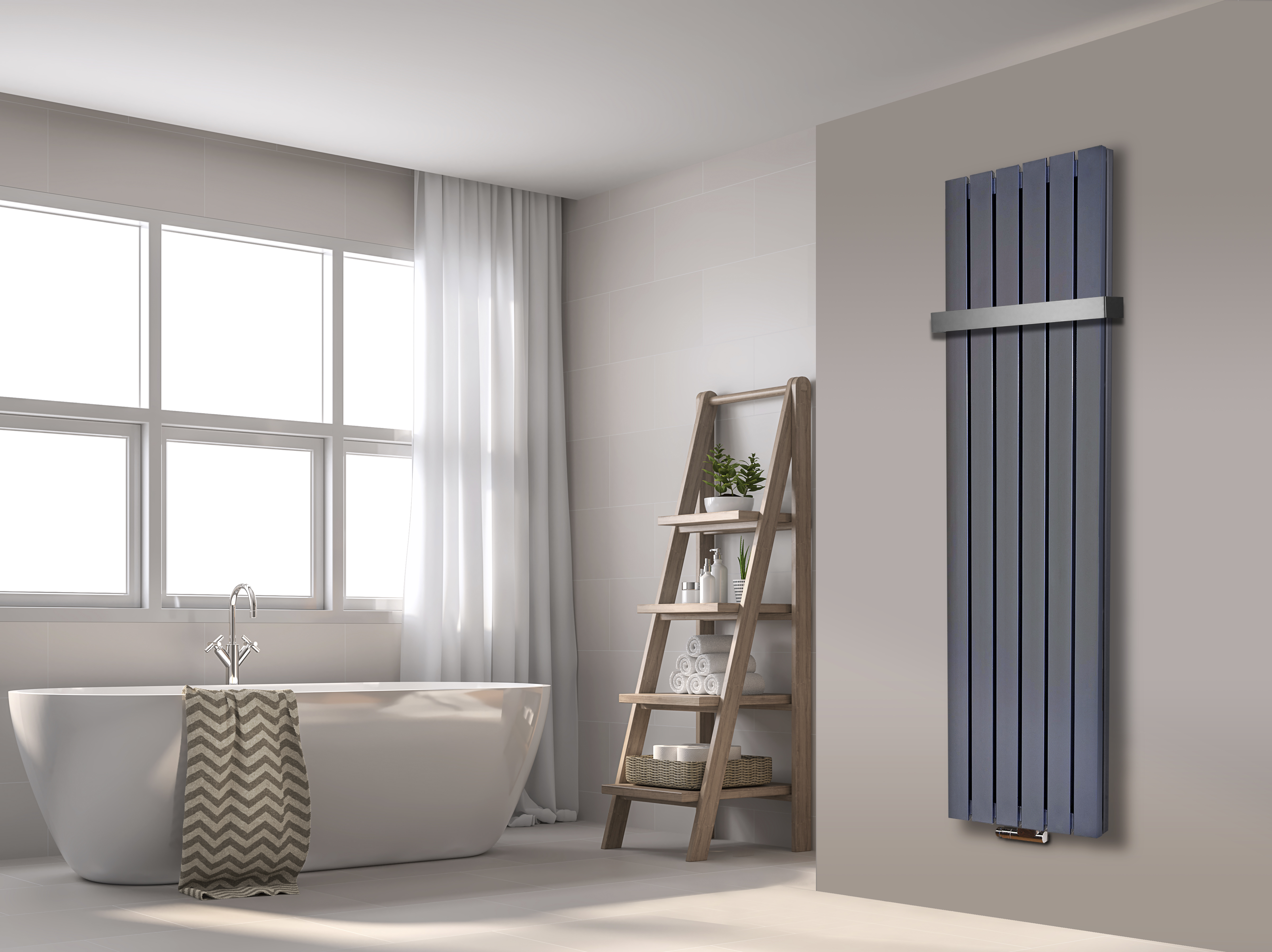 BADHEIZKÖRPER Design Peking 6 180x47cm 1964 Watt Edelstahloptik (+1 Halter 50mm) SZAGATO Handtuchheizkörper mit Mittelanschluss Handtuchwärmer