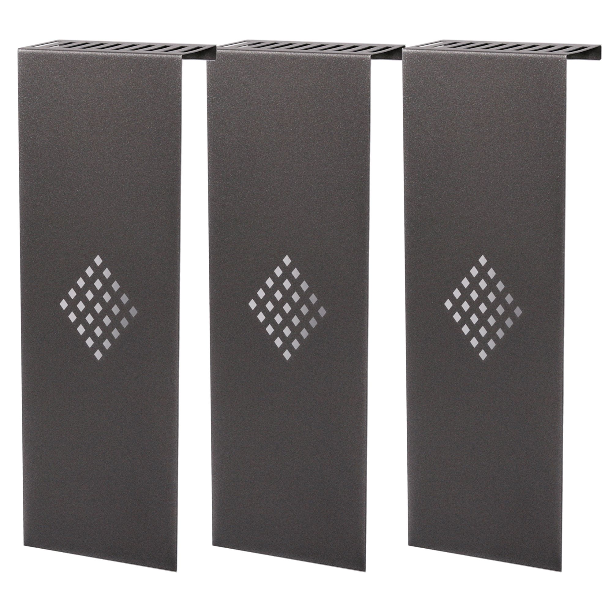 Heizkörperverkleidung 60 x 20cm Design Raute anthrazit (SET= 3 Stück) SZAGATO Heizungsverkleidung Verkleidung Heizkörper Abdeckung für Heizkörper