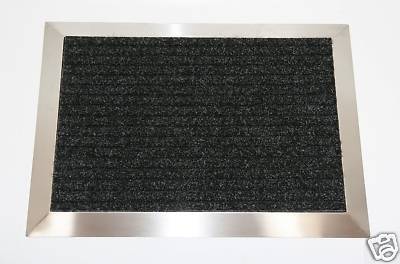 Edelstahlrahmen mit Fußmatte Ripps 90x60cm SZAGATO Made in Germany Schuhabstreifer Edelstahl außen Schmutzfangmatte Fußabtreter Schmutzmatte