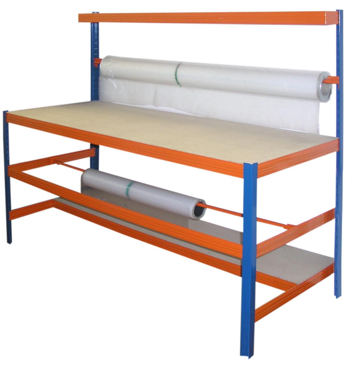 Verpackungstisch Packtisch 300kg Profi  blau SZAGATO Verpackungstisch Verpackungstische Verpackungsstation Arbeitstisch Pakete Pakettisch #1