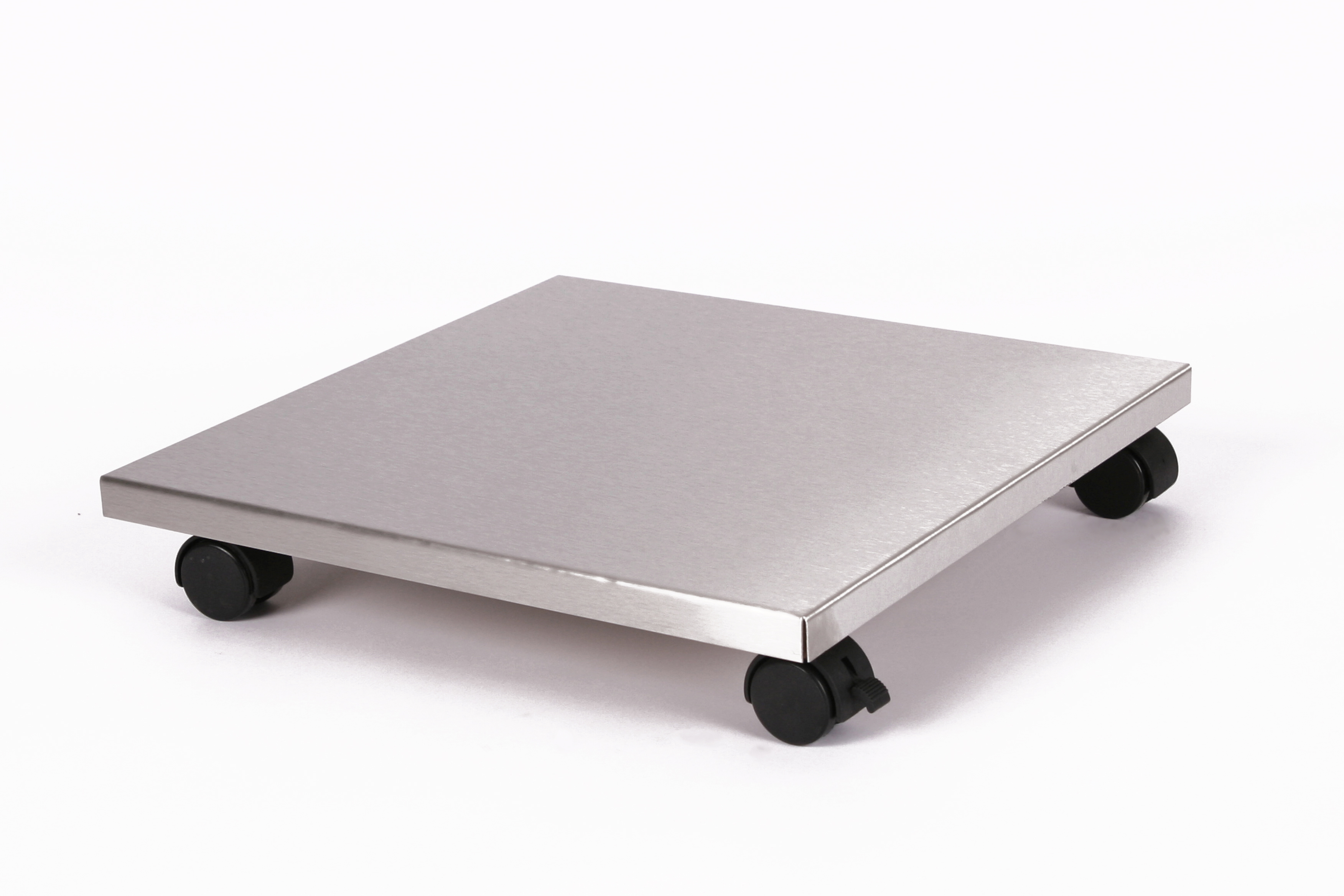 Rollbrett Pflanzenroller 40x40cm Edelstahl 100 kg Bürorollen + Bremse SZAGATO Made in Germany Blumenuntersetzer Möbelroller Outdoor Blumenroller