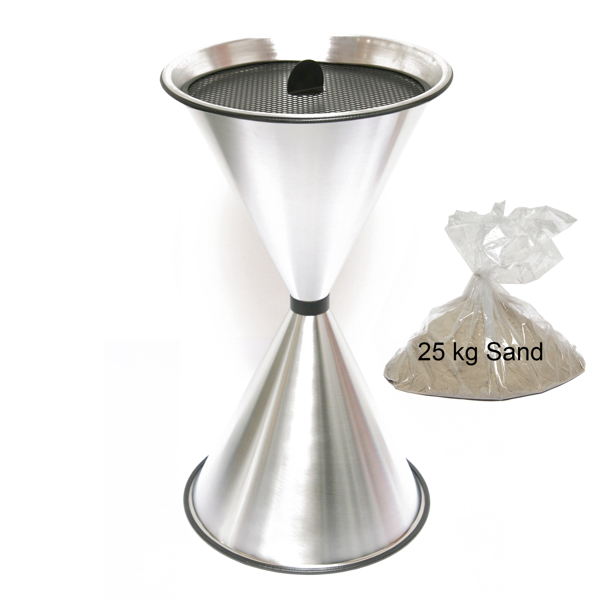 Stand Aschenbecher Diabolo 71x40cm Aluminium inkl. 25kg Quarzsand SZAGATO Aschenbecher groß Standaschenbecher außen Aschenbecher stehend draußen