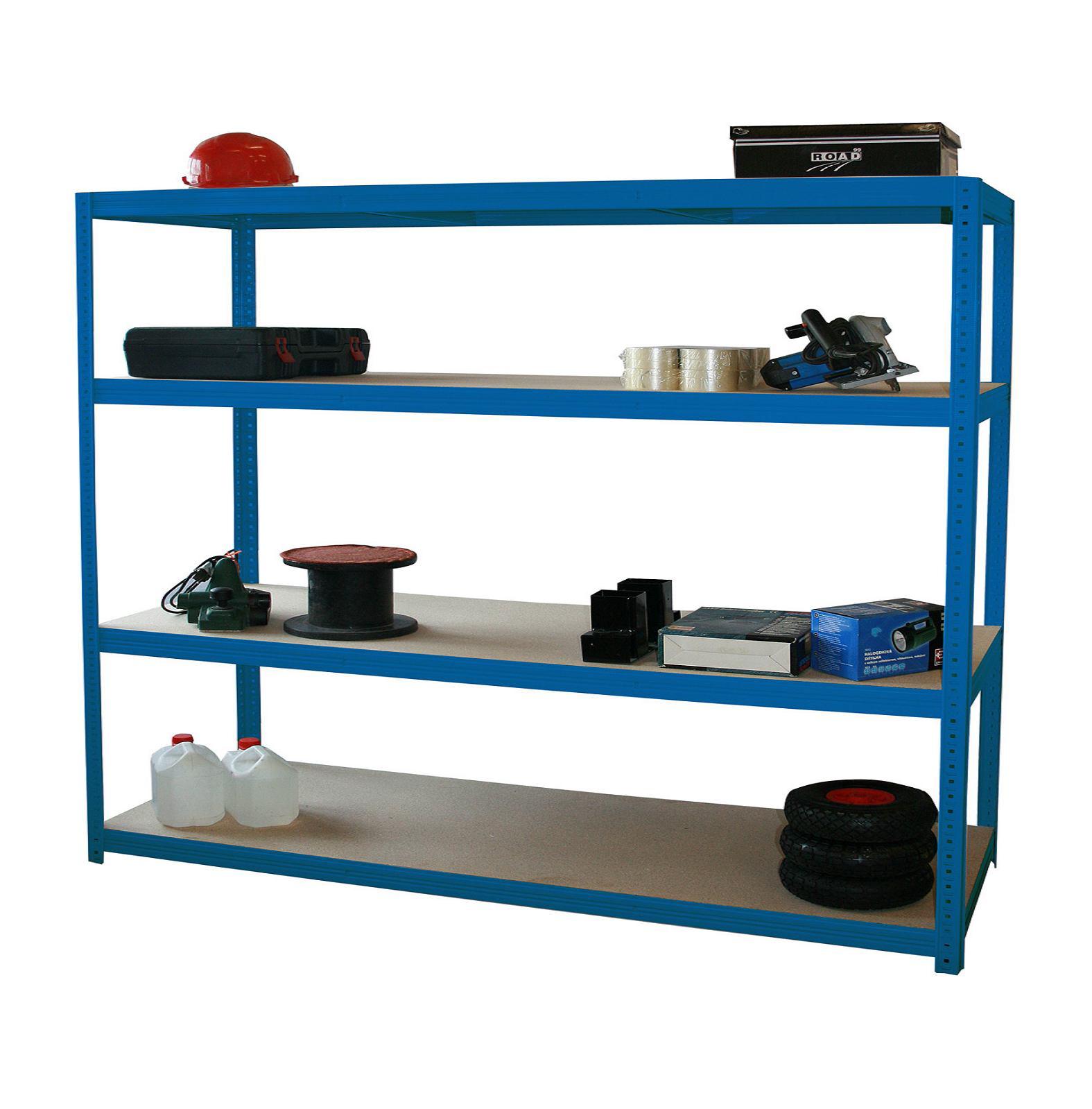 Weitspannregal 350 kg Profi 160x150x80cm blau SZAGATO Weitspann Regal 60 cm breit Lagerregale Fachbodenregal Lagerregal Schwerlastregal Regalsystem