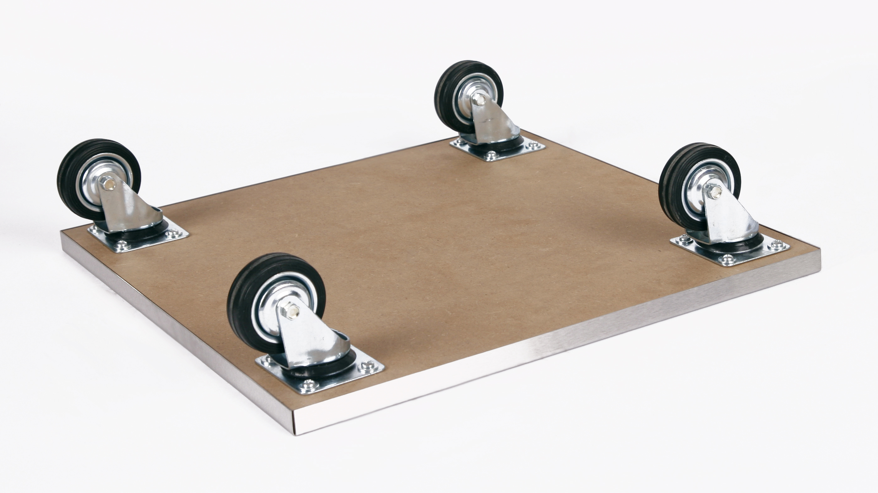 Rollbrett Pflanzenroller 40x40cm Edelstahl 200kg große Rollen SZAGATO Made in Germany Blumenuntersetzer Möbelroller Blumenroller Transportroller