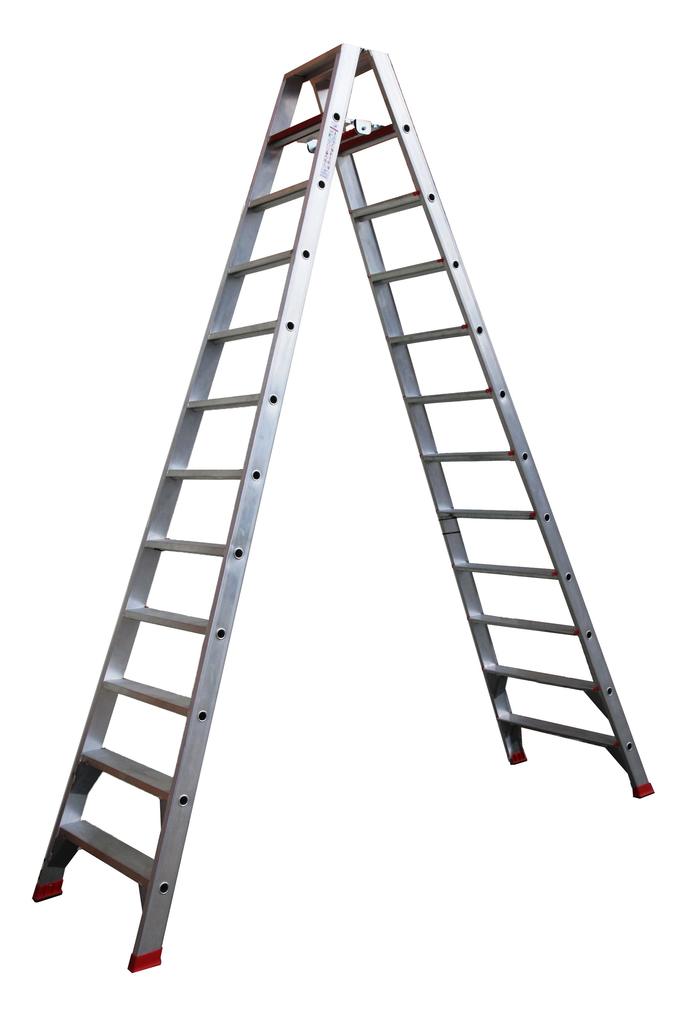 Stehleiter 2x12 Stufen Profi Länge 329cm 329x82x23cm Alu SZAGATO Stufenleiter Standleiter Haushaltsleiter Bockleiter Doppelstufenleiter Malerleiter