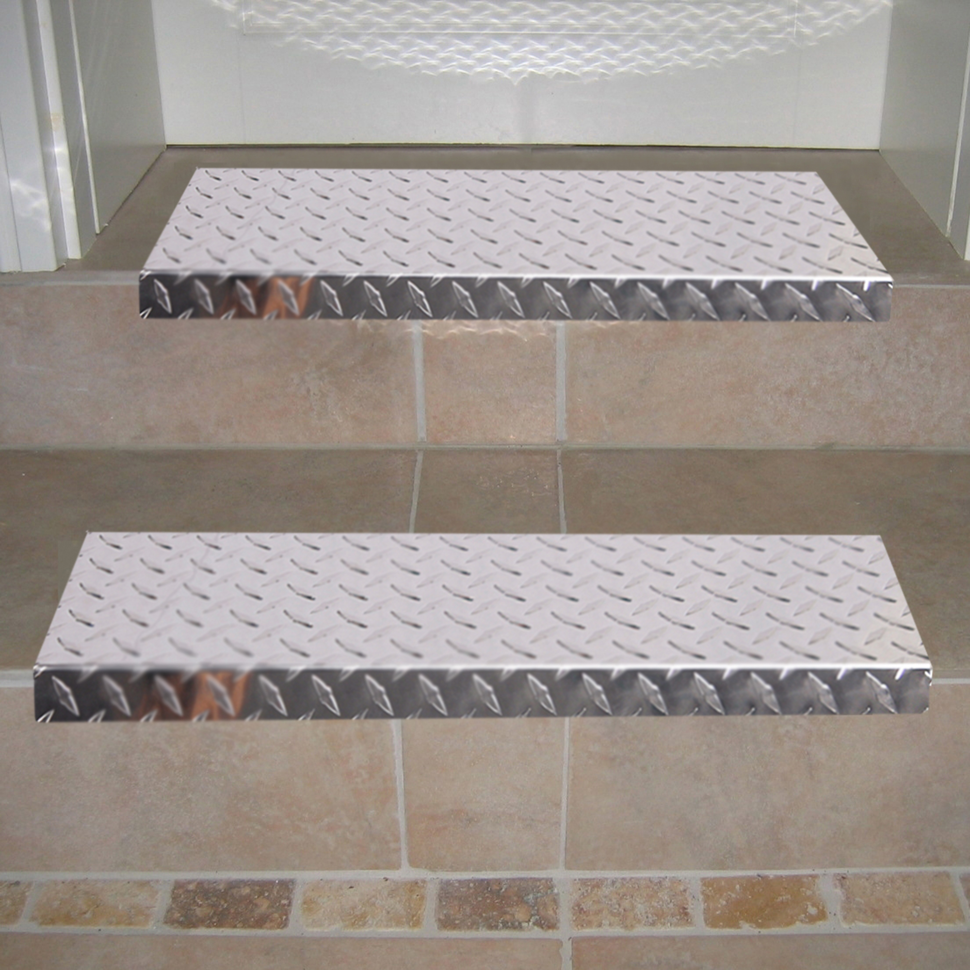 Stufenmatten aus Aluminium matt eckig 60x18cm SET= 3 Stück SZAGATO Treppenmatte Treppenmatte Stufenmatte Stufenmatten Aluminium ALU Metall