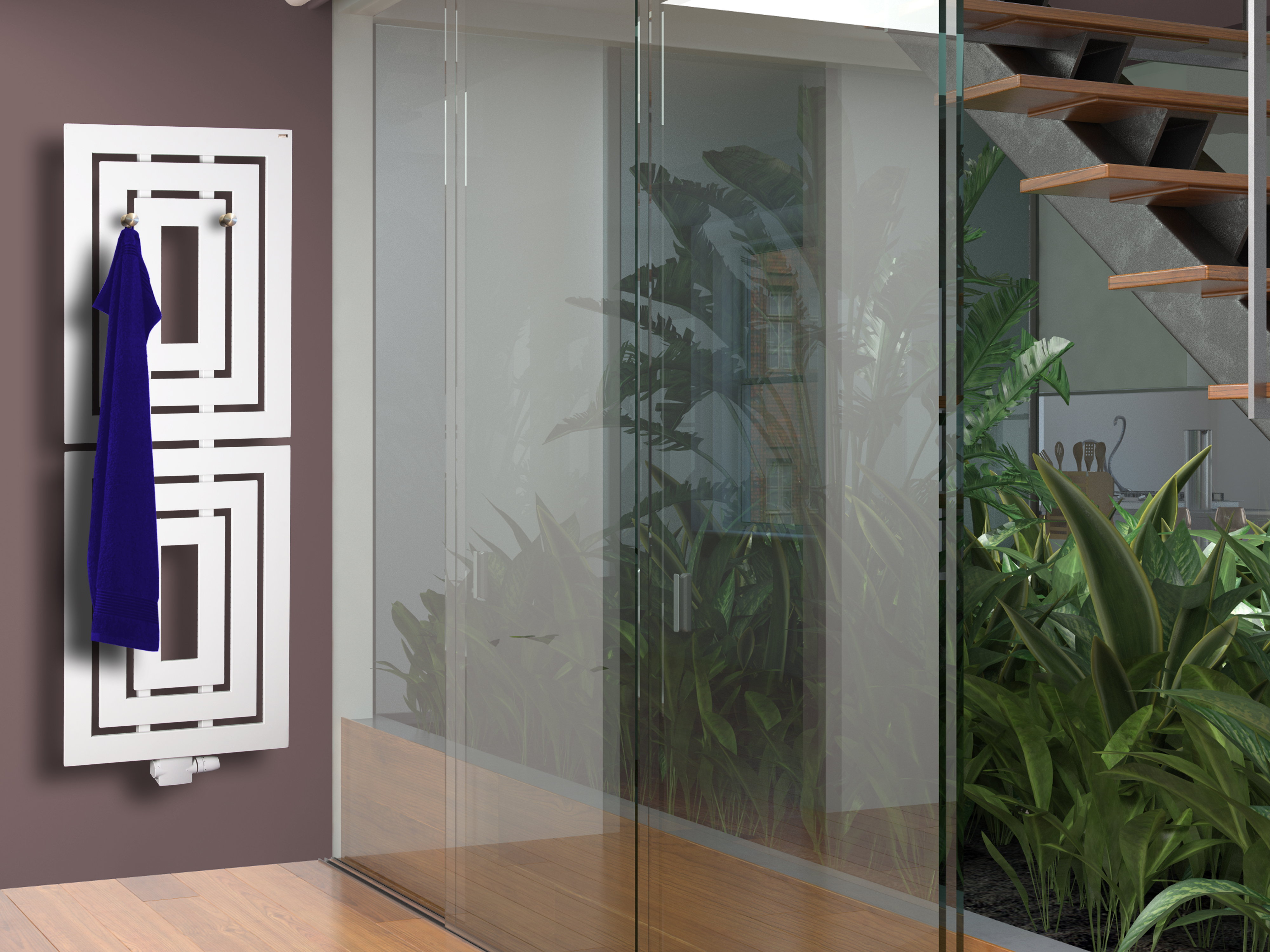 BADHEIZKÖRPER Design Insight 2 162x60cm 1224 Watt weiß (+ 2 Knopfhalter) SZAGATO Designheizkörper Handtuchheizkörper Mittelanschluss Handtuchwärmer