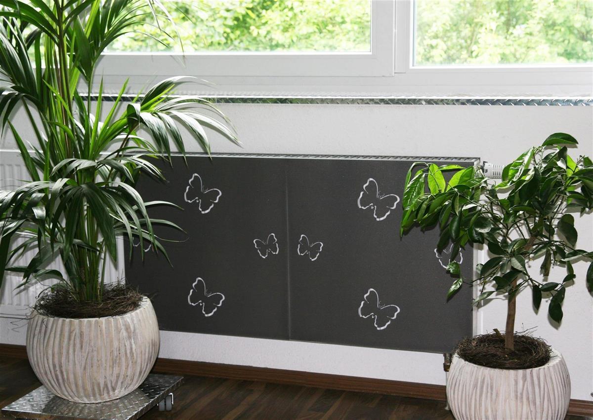Heizkörperverkleidung 60 x 60cm Butterfly anthrazit 1 Stück SZAGATO Heizungsverkleidung Verkleidung Heizkörper Abdeckung Heizkörper Heizungsabdeckung