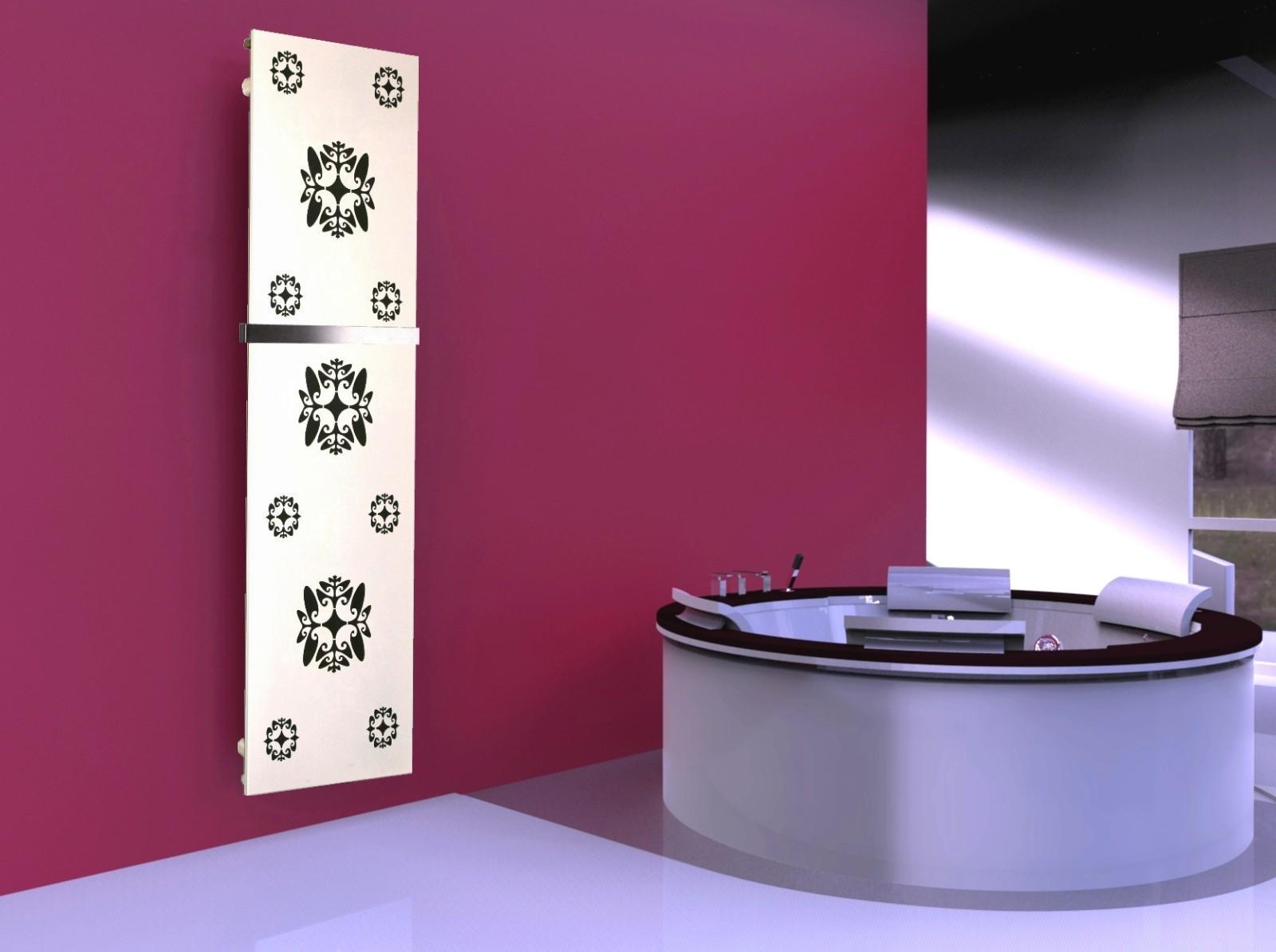 BADHEIZKÖRPER Design Ornaments 3 180x47cm 1118 Watt weiß (+1 Halter 50mm) SZAGATO Designheizkörper Handtuchheizkörper Mittelanschluss Handtuchwärmer