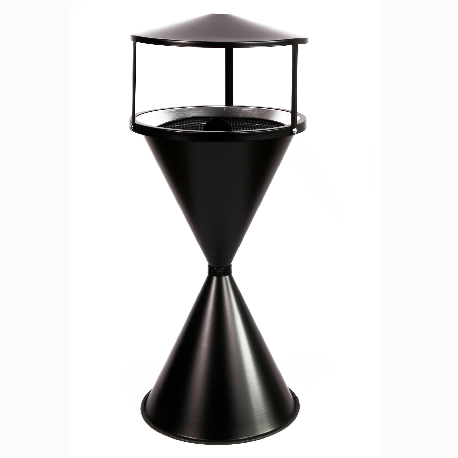 Standaschenbecher Diabola mit Dach 71x40cm schwarz SZAGATO Aschenbecher groß Stand-Aschenbecher außen Aschenbecher stehend Aschenbecher für draußen