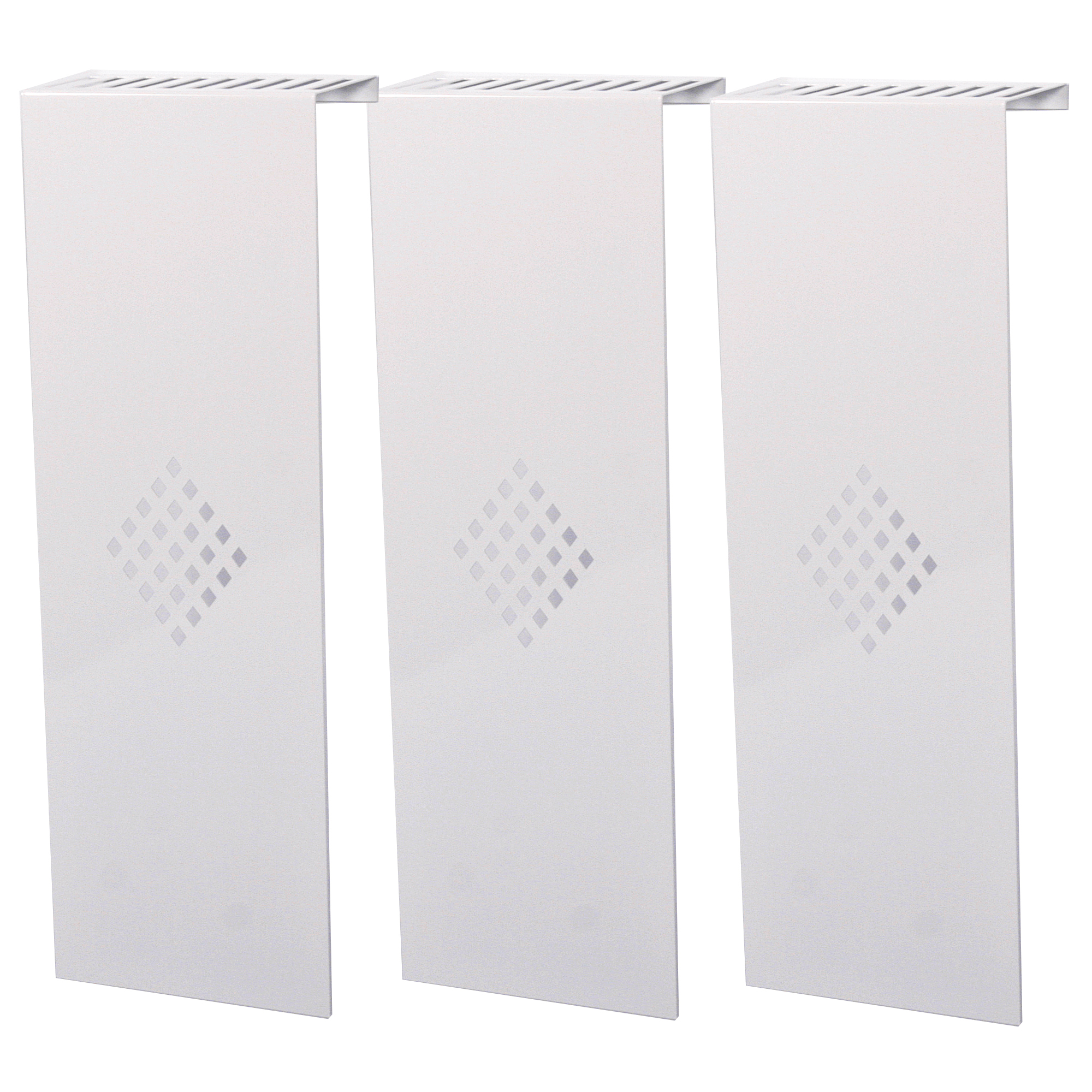 Heizkörperverkleidung 60 x 20cm Design Raute weiß (SET= 3 Stück) SZAGATO Heizungsverkleidung Verkleidung Heizkörper Abdeckung für Heizkörper