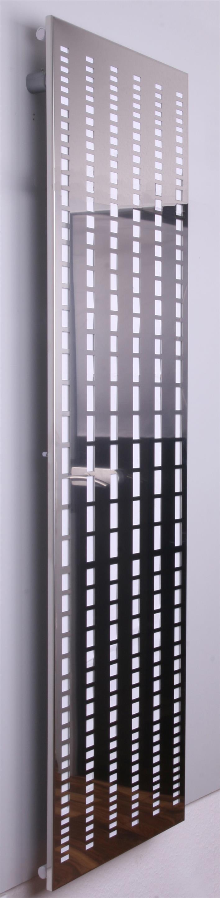 BADHEIZKÖRPER Design broken Mirror 2 120x47cm 799 Watt Edelstahl poliert SZAGATO Designheizkörper Handtuchheizkörper Mittelanschluss Handtuchwärmer