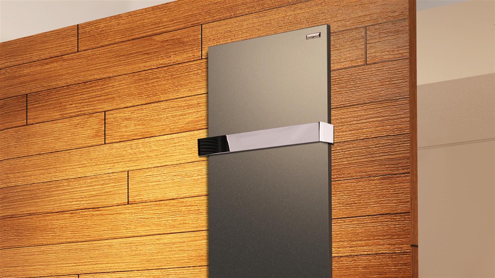 BADHEIZKÖRPER Design Mirror Steel 3 180x47cm 1118 Watt anthrazit - moonstone (+1 Halter glänzend 50mm) SZAGATO Handtuchheizkörper mit Mittelanschluss