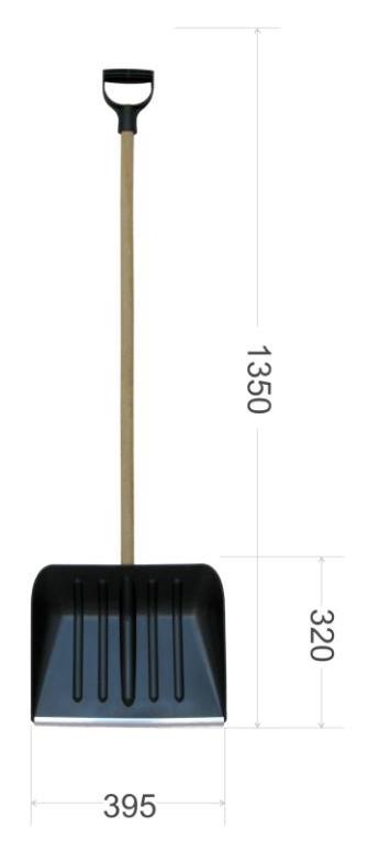 Schneeschieber mit Metall-Schürfleiste 130x40x32cm schwarz SZAGATO Made in Germany Schneeschippe Schneeschaufel Schneeschaufeln Schneeschippen