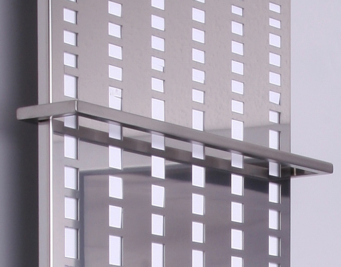 BADHEIZKÖRPER Design broken Mirror 2 120x47cm 799 Watt Edelstahl (+1 Halter 15mm) SZAGATO Designheizkörper Mittelanschluss Paneelheizkörper