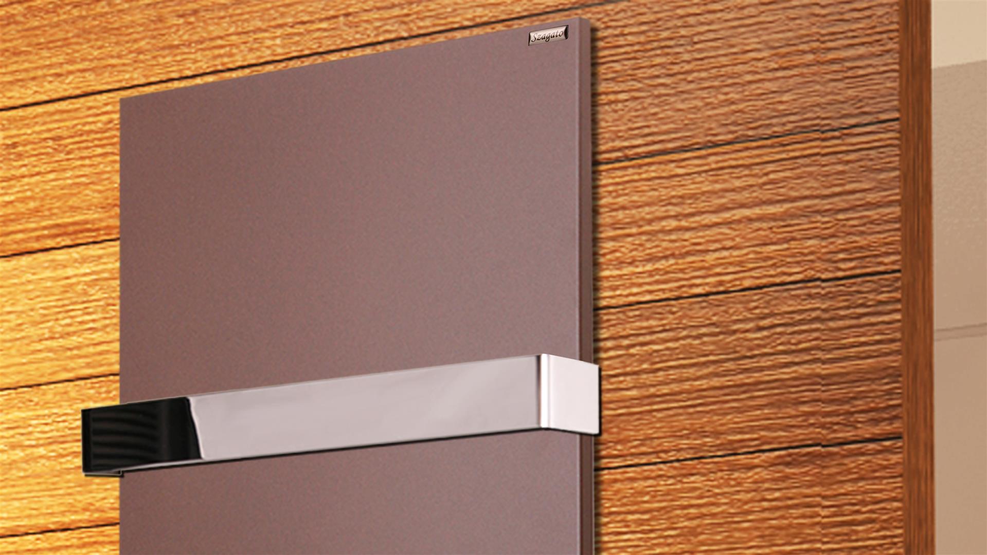 BADHEIZKÖRPER Design Mirror Steel 2 120x47cm 799 Watt braun (+1 Halter glänzend 50mm) SZAGATO Designheizkörper Handtuchheizkörper Mittelanschluss