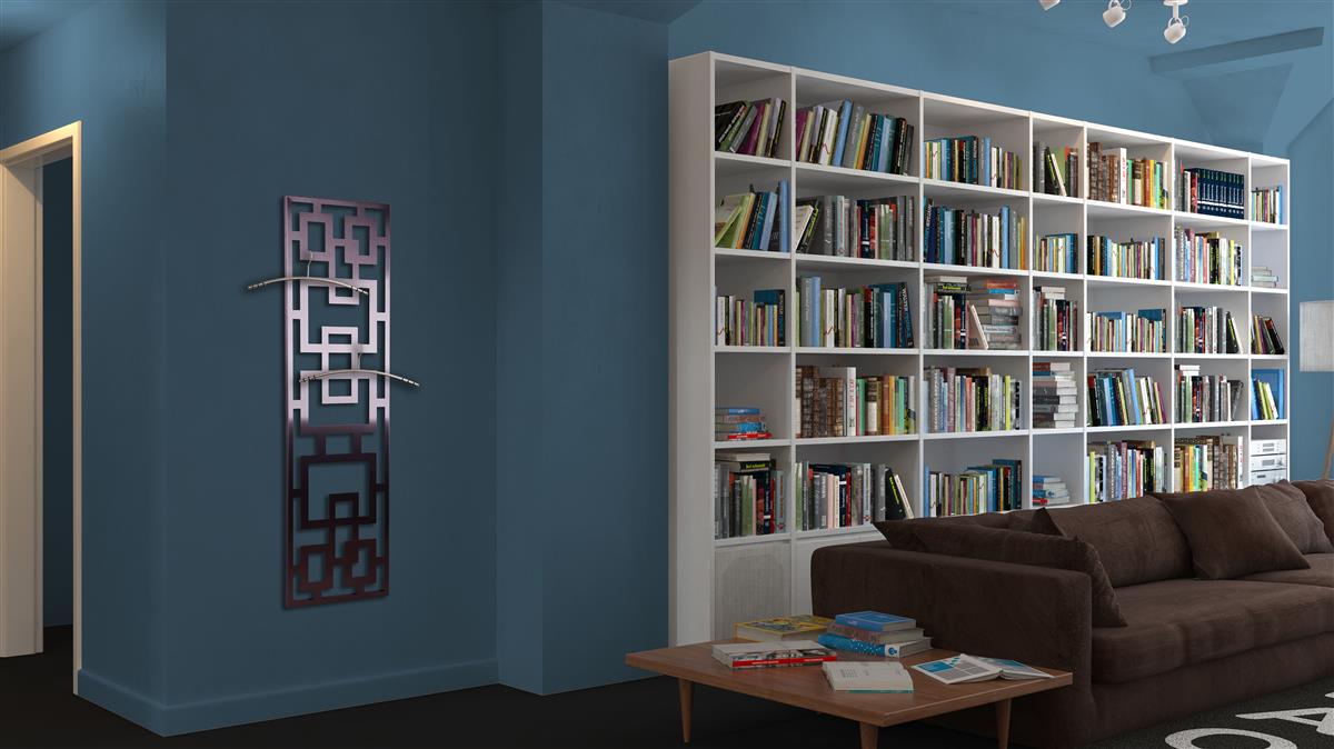 Garderobe Wandgarderobe Design Rechteck 140x40cm Edelstahl matt SZAGATO Garderobe Metall Garderobe Wand Garderobenpaneel Garderobenleiste Flur