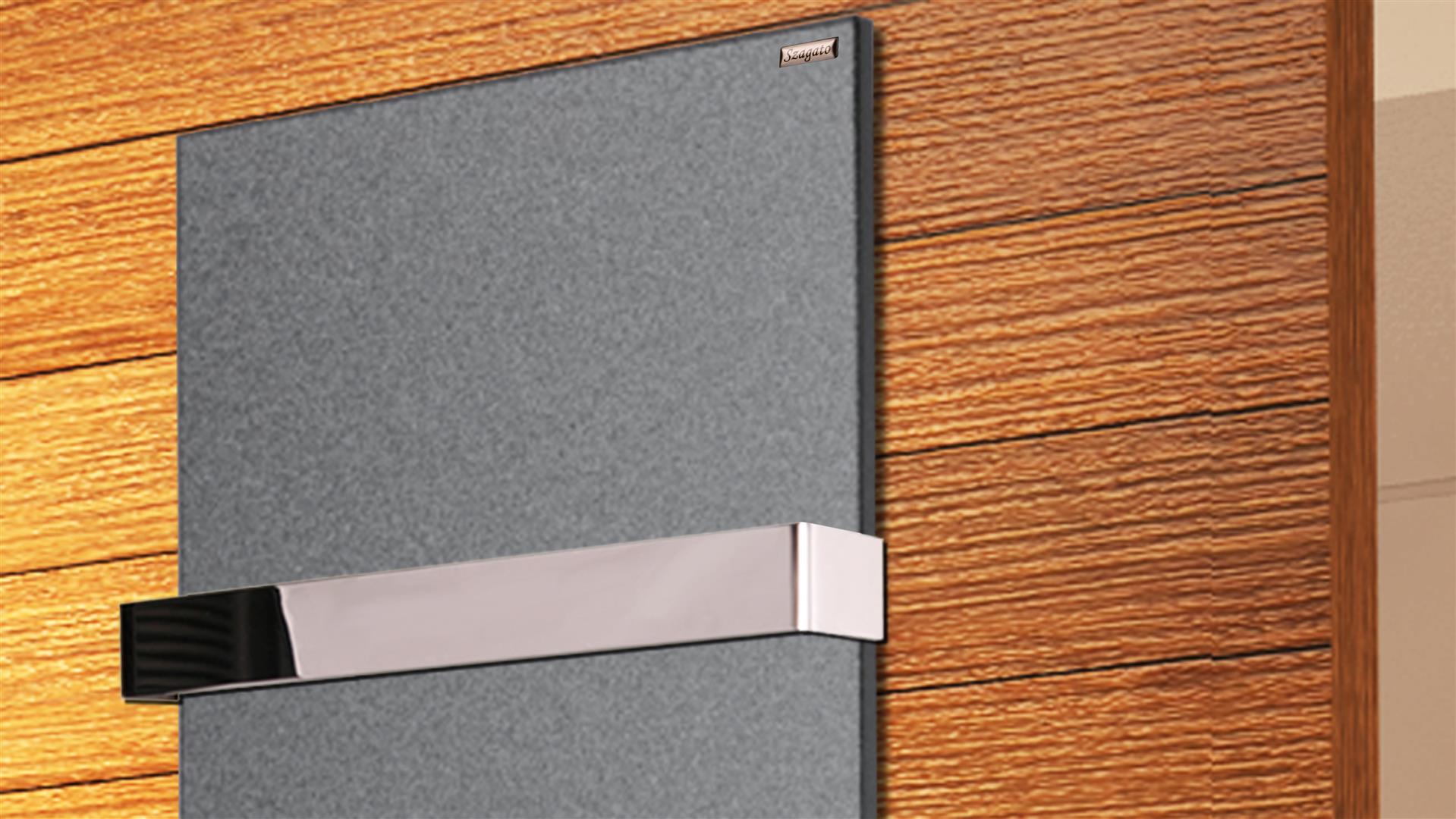 BADHEIZKÖRPER Design Mirror Steel 2 120x47cm 799 Watt anthrazit - moonstone (+1 Halter glänzend 50mm) SZAGATO Designheizkörper Handtuchwärmer