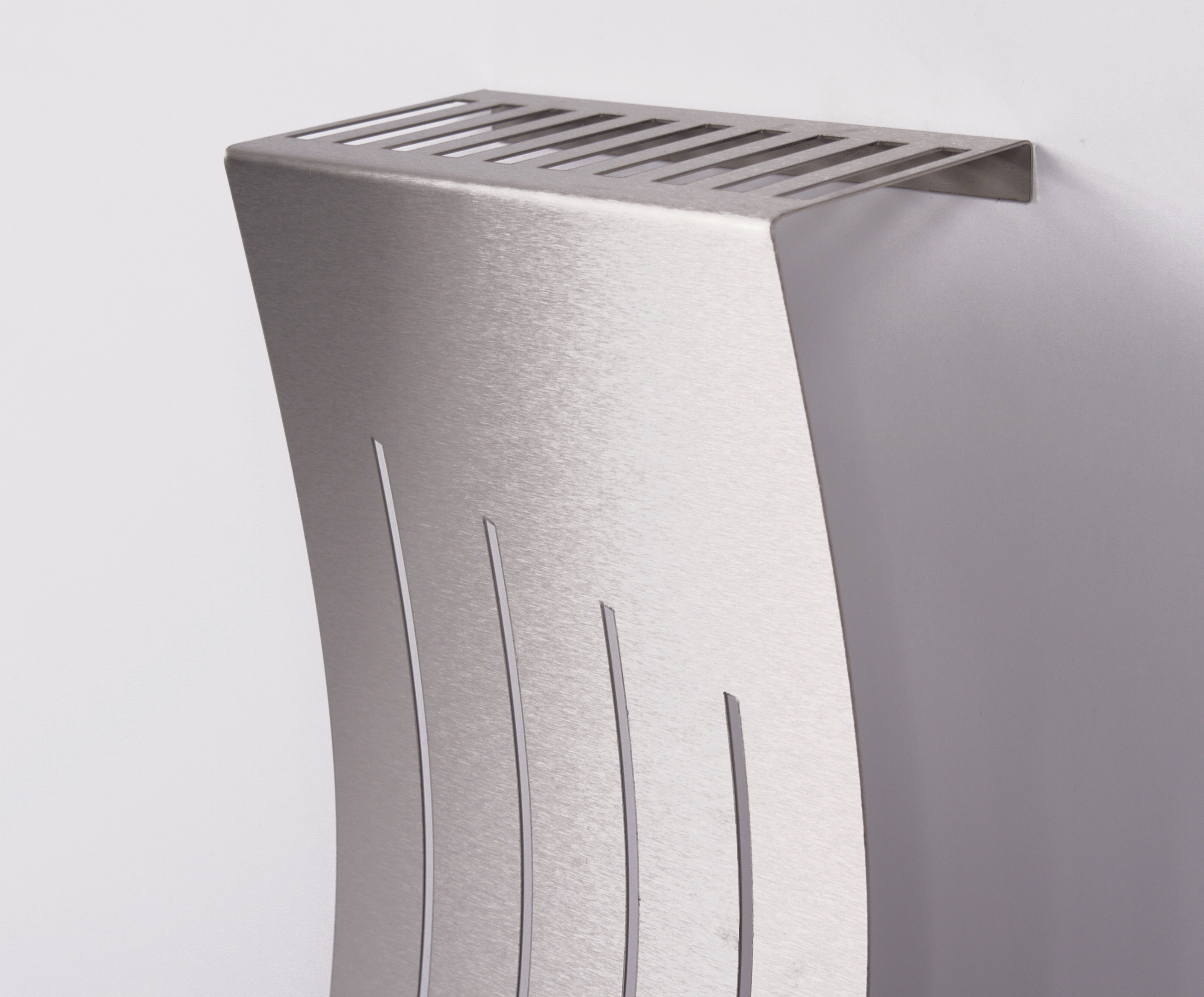 Heizkörperverkleidung 60 x 20cm Design Wave Edelstahl (1 Stück) SZAGATO Heizungsverkleidung Verkleidung Heizkörper Abdeckung für Heizkörper