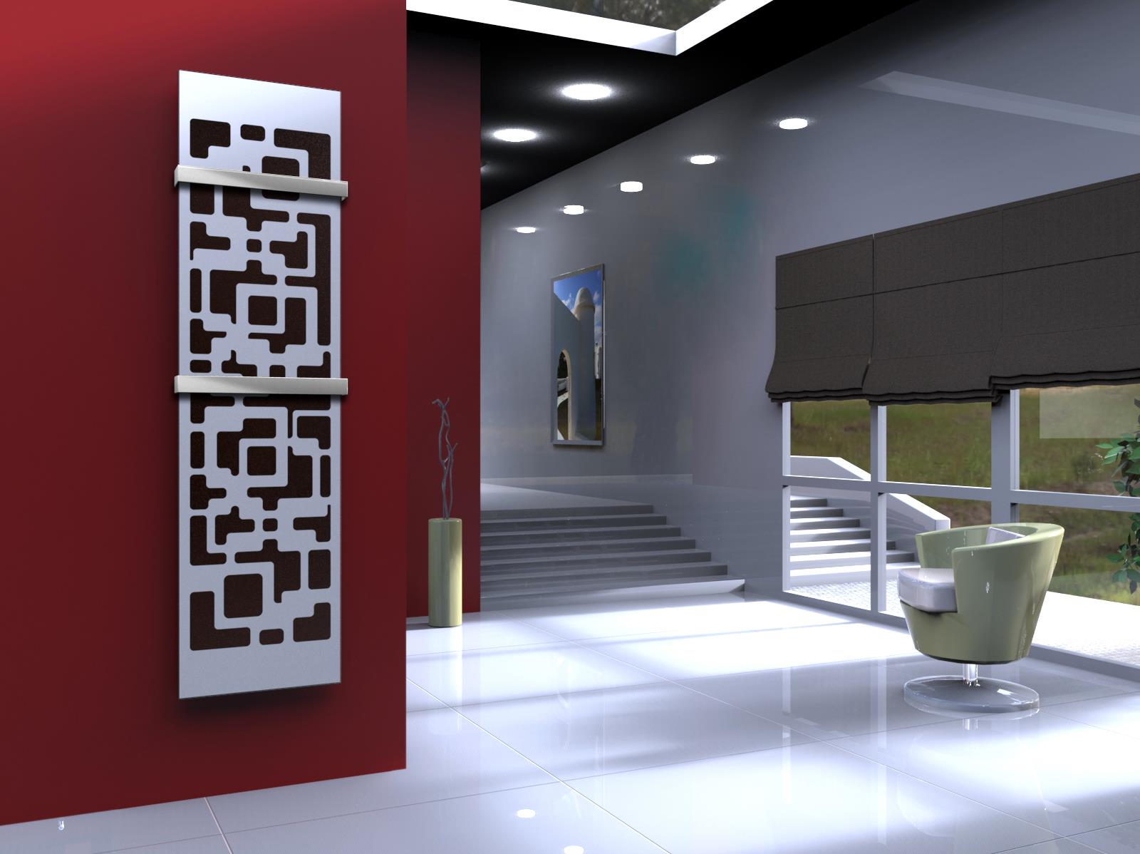 BADHEIZKÖRPER Design Downtown 3 180x47cm 1118 Watt weiß +2 Halter 50mm SZAGATO Designheizkörper Handtuchheizkörper mit Mittelanschluss Handtuchwärmer