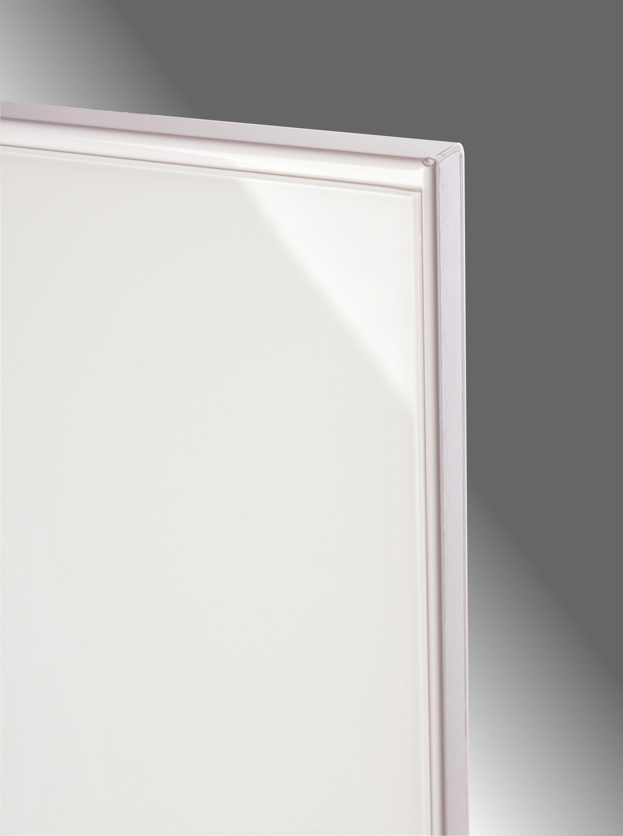 BADHEIZKÖRPER Glas Montevideo 6 Glasfront 180x47cm 1964 Watt weiß +2 Halter 50mm SZAGATO Designheizkörper Handtuchheizkörper mit Mittelanschluss