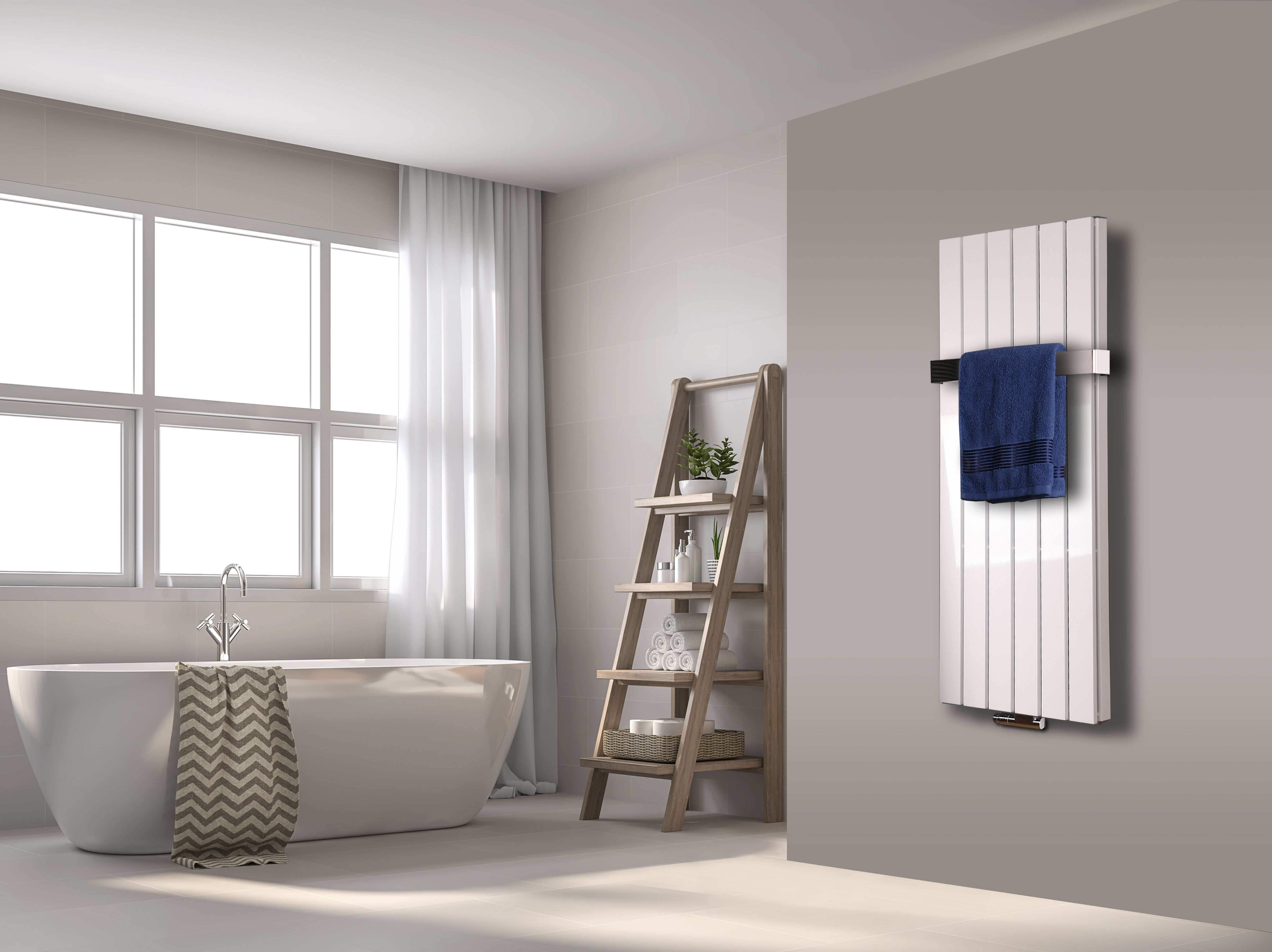 BADHEIZKÖRPER Design Peking 5 120x47cm 1458 Watt weiß (+1 Halter 50mm glänzend) SZAGATO Designheizkörper Handtuchheizkörper mit Mittelanschluss Handtuchwärmer