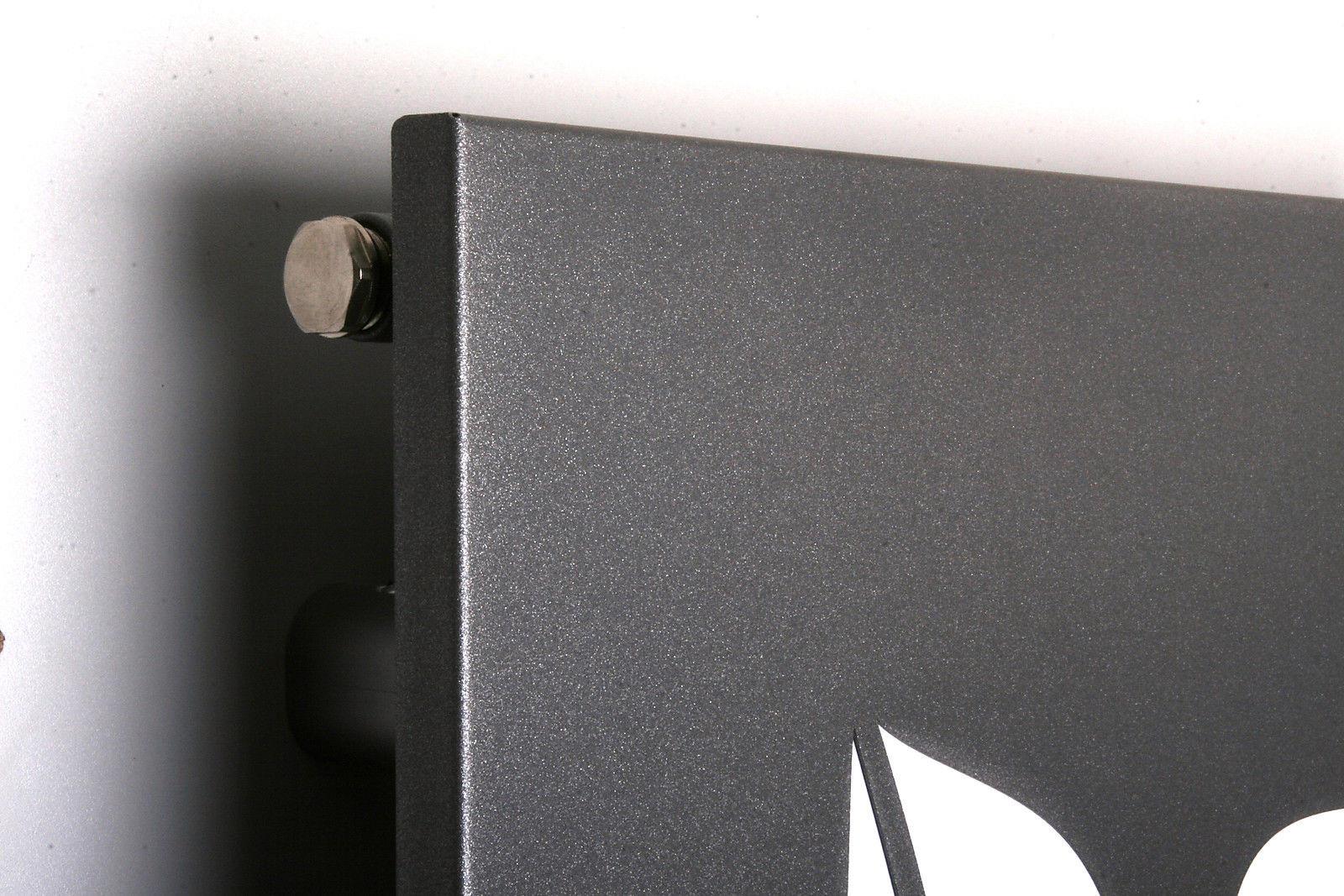 BADHEIZKÖRPER Design Leaves 3 180x47cm 1118 Watt anthrazit - moonstone (+2 Halter 50mm) SZAGATO Designheizkörper mit Mittelanschluss Handtuchwärmer