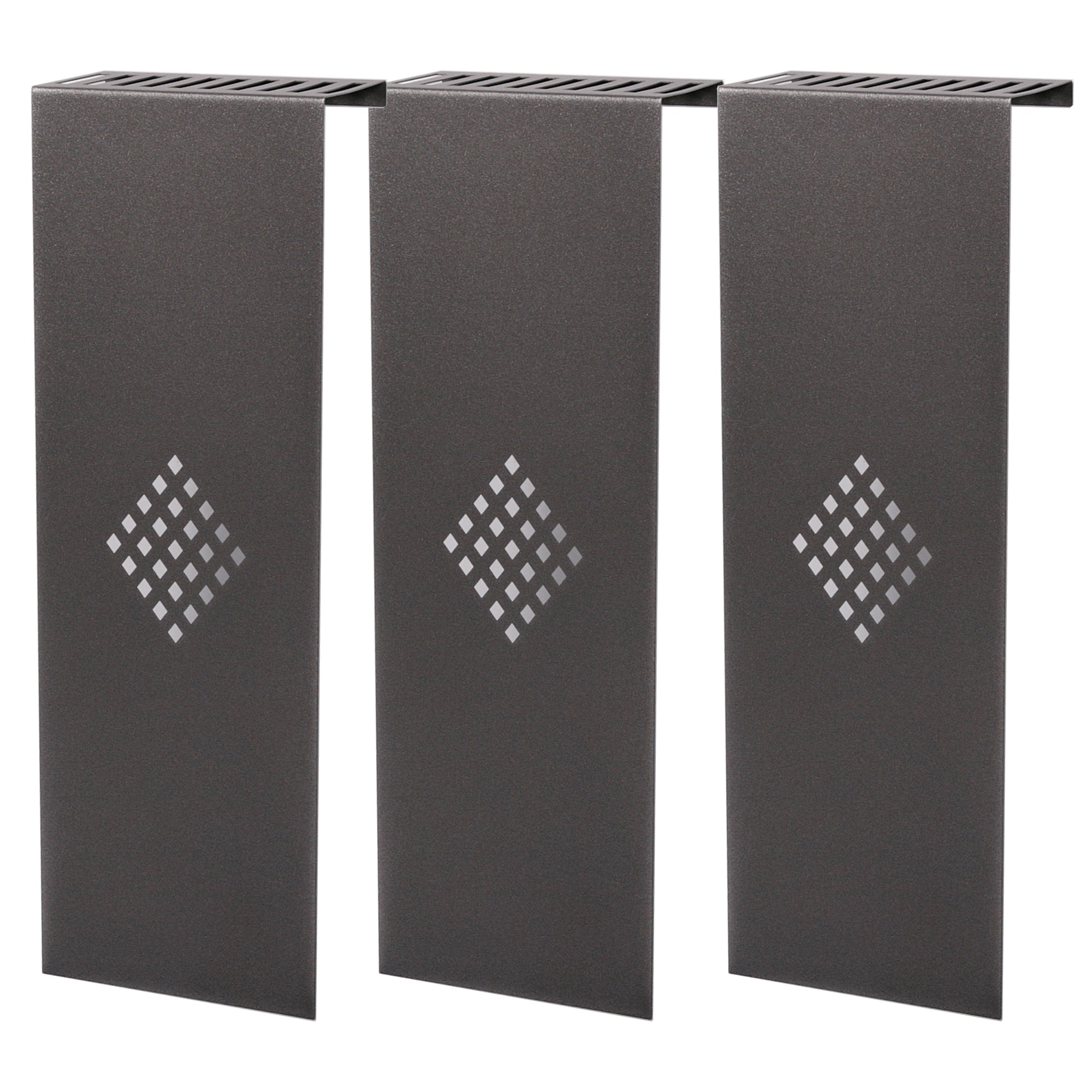 Heizkörperverkleidung 60 x 20cm Design Raute anthrazit (SET= 3 Stück) SZAGATO Heizungsverkleidung Verkleidung Heizkörper Abdeckung für Heizkörper