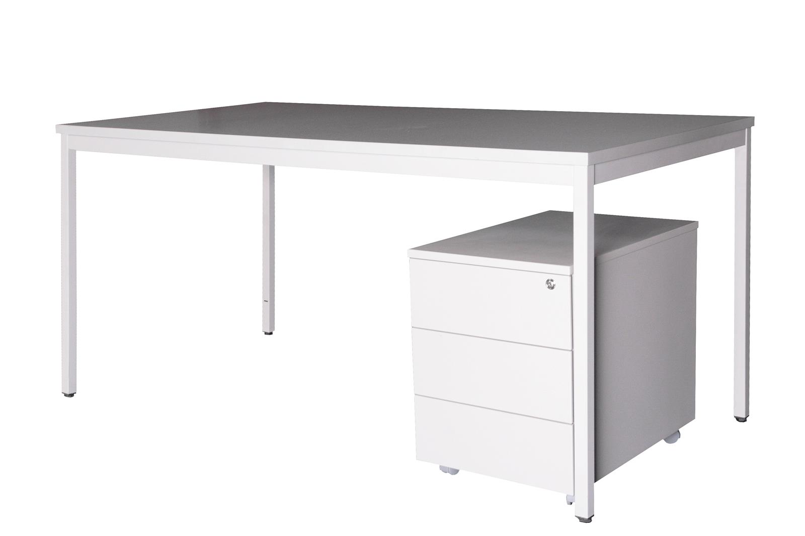 Schreibtisch 180cm SET + Rollcontainer Eco lichtgrau SZAGATO Arbeitstisch Bürotisch Druckertisch Computertisch Kindertisch Schreibti günstig