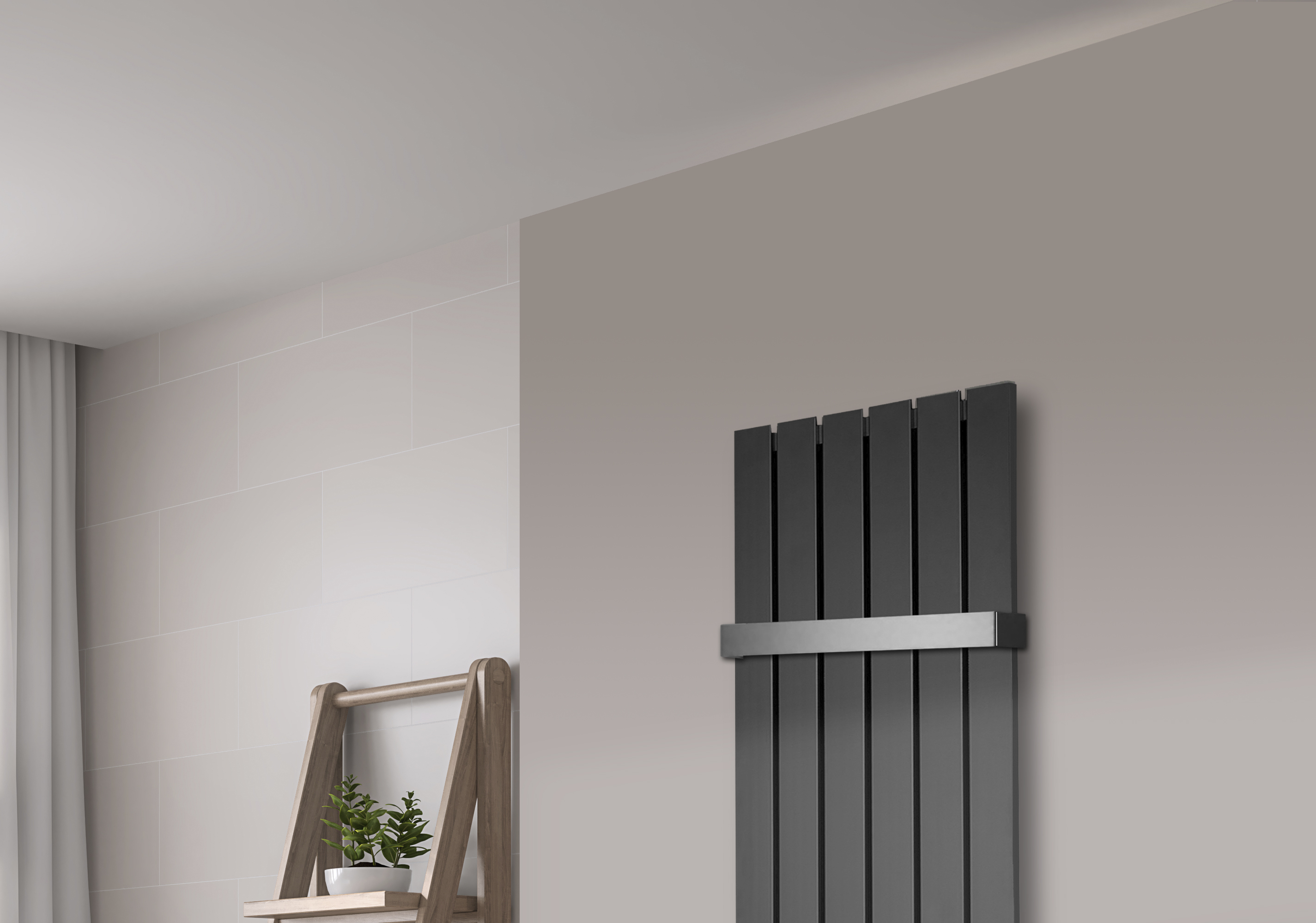 BADHEIZKÖRPER Design Peking 2 120x47cm 799 Watt anthrazit - moonstone (+1 Halter 50mm) SZAGATO Handtuchheizkörper mit Mittelanschluss Handtuchwärmer