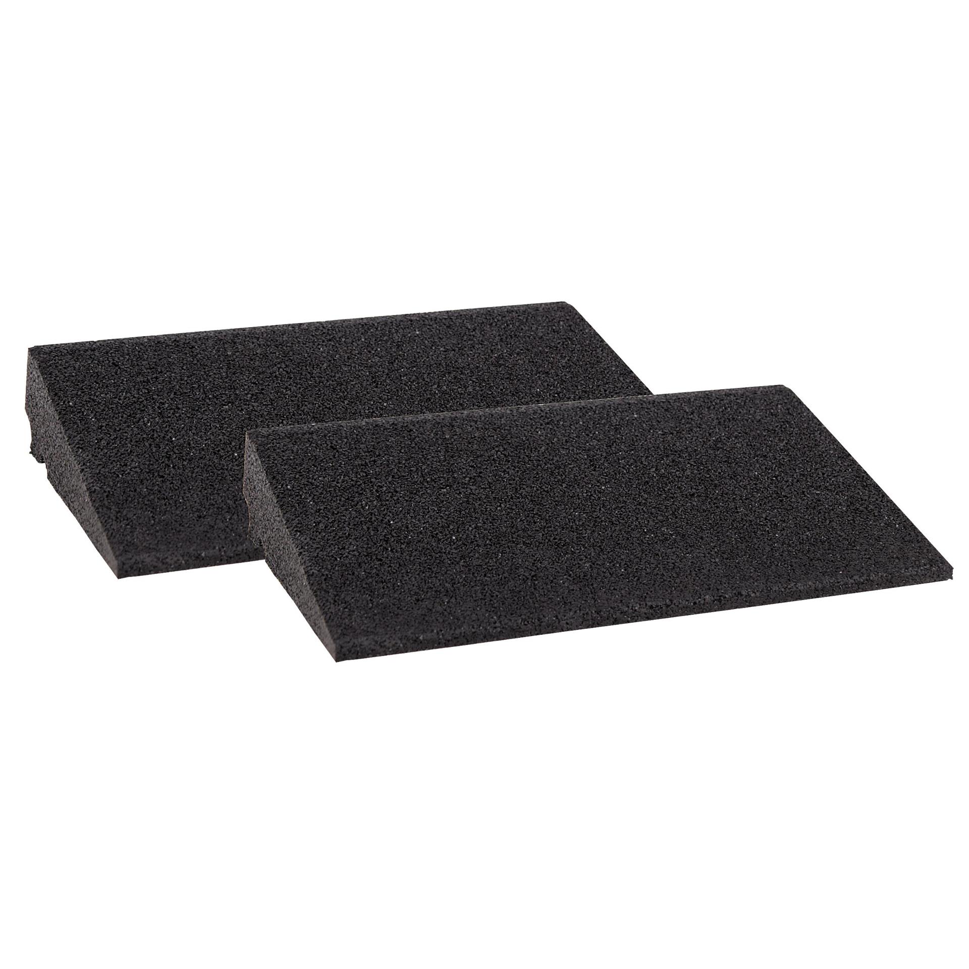 Bordsteinrampe Gummi 70mm SET 2 Stück 40x25x7cm schwarz SZAGATO Schwellenrampe Auffahrhilfe Bordsteinkeile Bordstein Auffahrrampe Bordsteinkanten