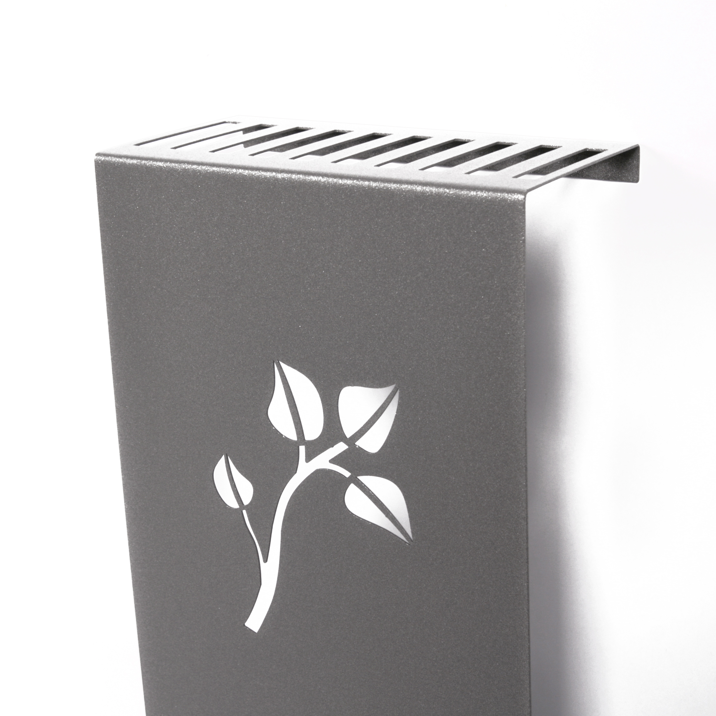 Heizkörperverkleidung 60 x 20cm Leaves anhrazit (1 Stück) SZAGATO Heizungsverkleidung Verkleidung Heizkörper Abdeckung Heizkörper Heizungsabdeckung