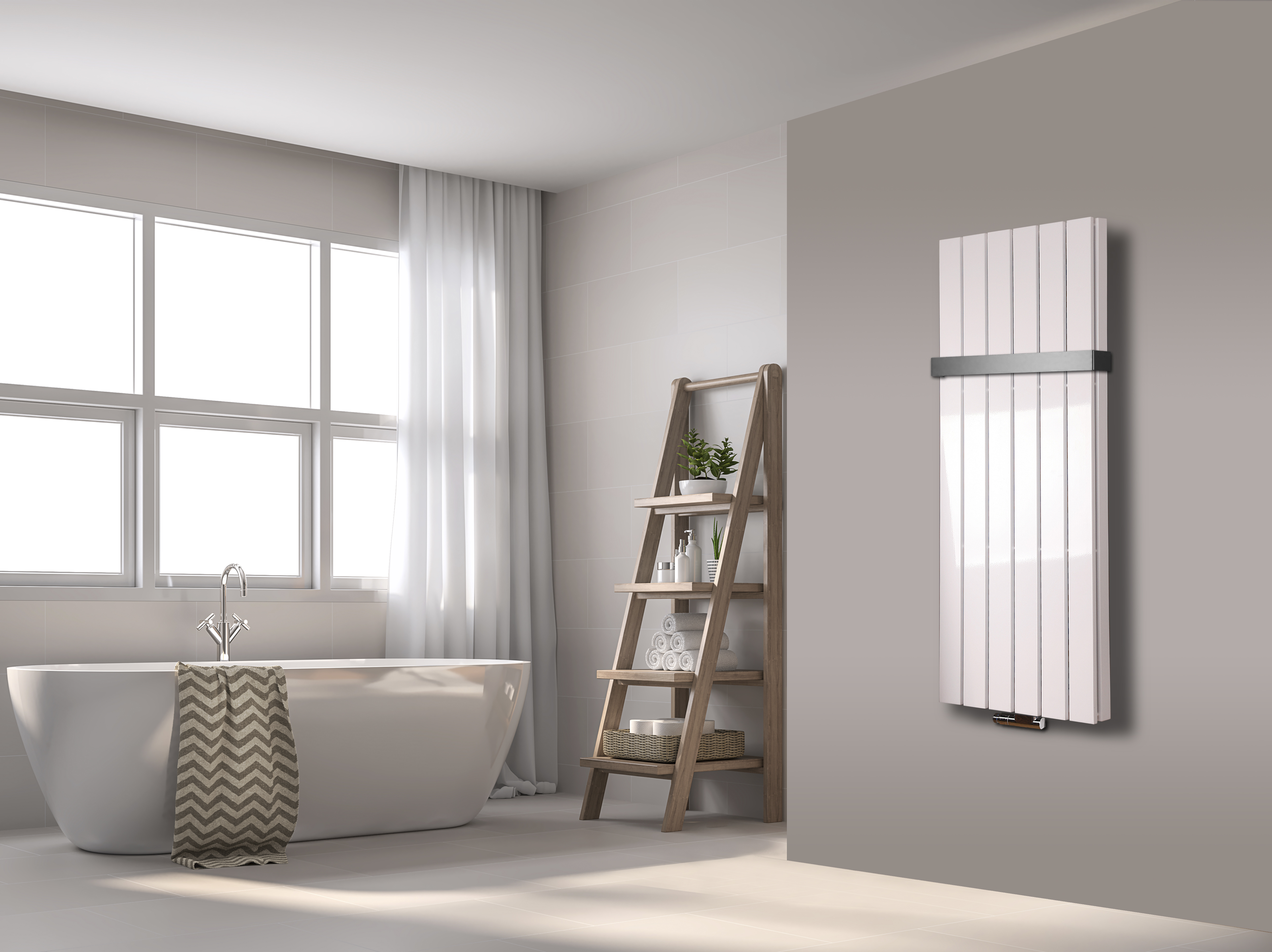 BADHEIZKÖRPER Design Peking 5 120x47cm 1458 Watt weiß (+1 Halter 50mm) SZAGATO Designheizkörper Handtuchheizkörper mit Mittelanschluss Handtuchwärmer