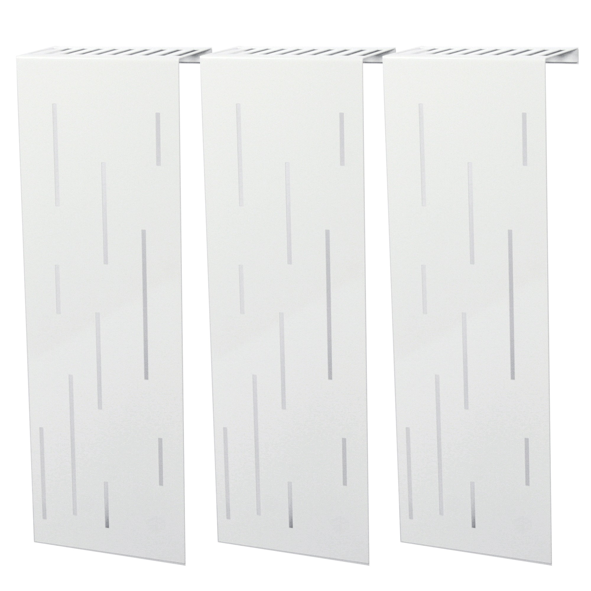 Heizkörperverkleidung 60 x 20cm Design Rain weiß (SET=3 Stück) SZAGATO Heizungsverkleidung Verkleidung Heizkörper Abdeckung für Heizkörper