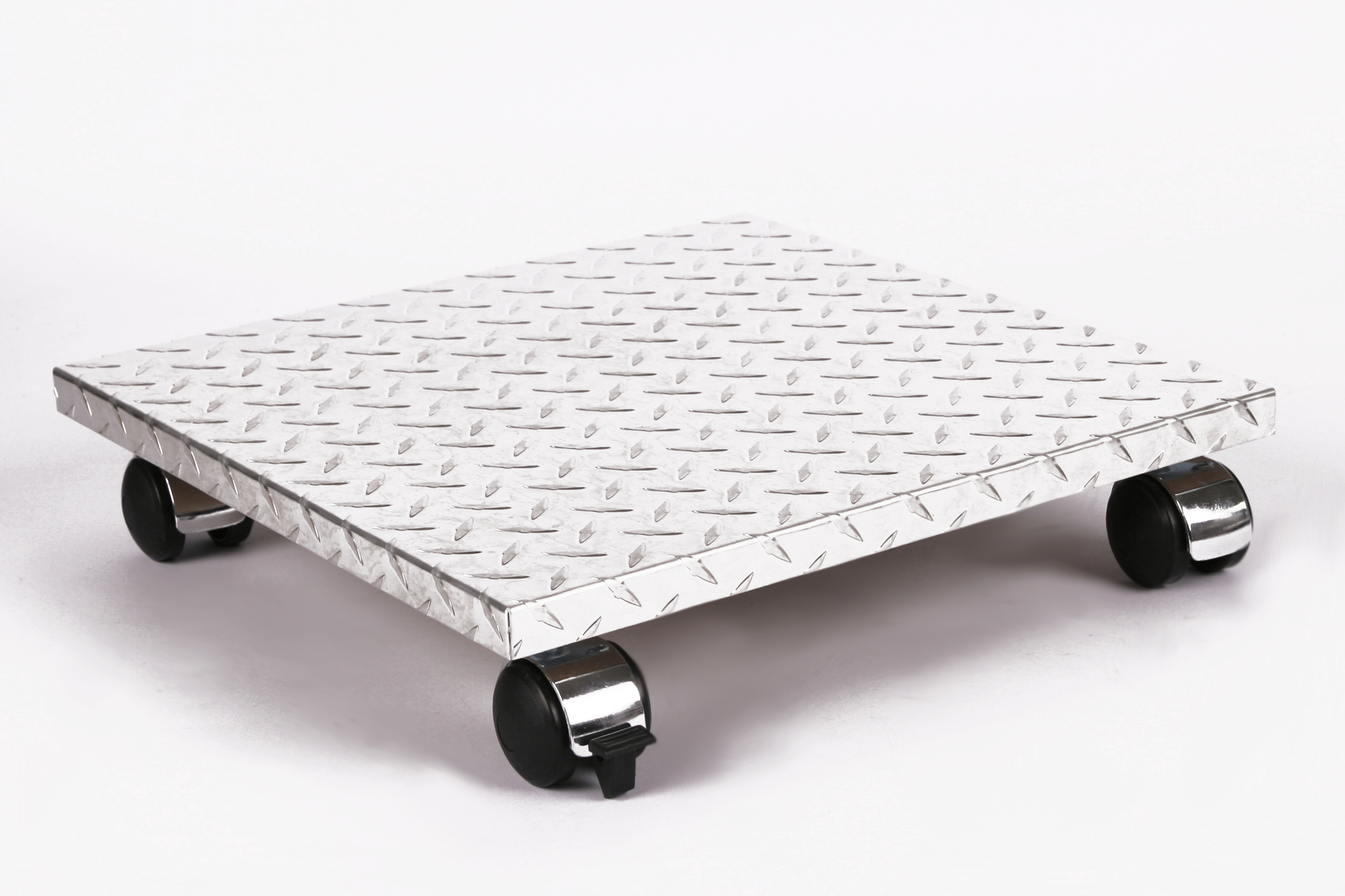 Rollbrett Pflanzenroller 40x40cm ALU 120kg Chromrollen + Bremse SZAGATO Made in Germany Blumenuntersetzer Möbelroller Blumenroller Transportroller