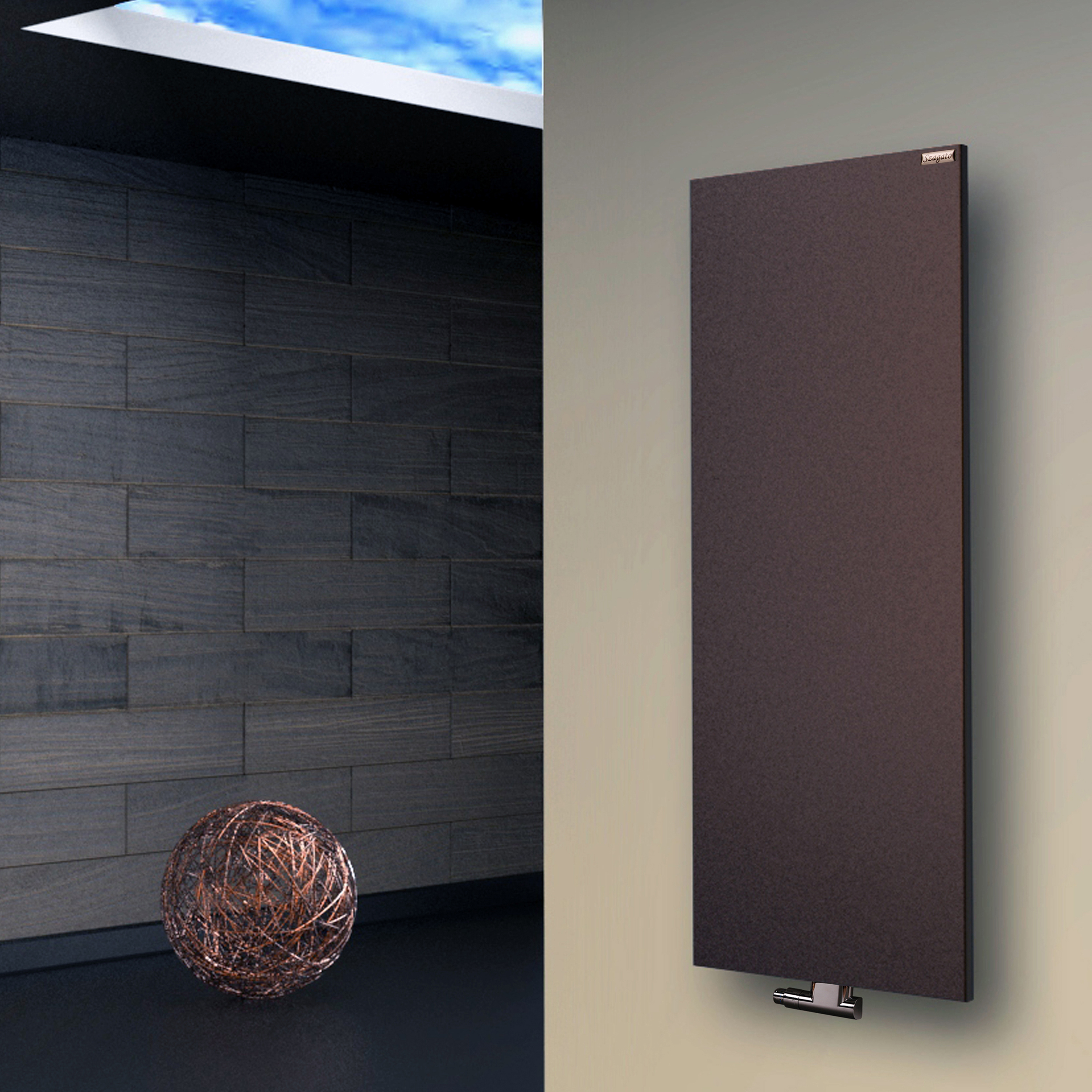 BADHEIZKÖRPER Design Mirror Steel 2 120x47cm 799 Watt braun SZAGATO Designheizkörper Handtuchheizkörper mit Mittelanschluss Handtuchwärmer