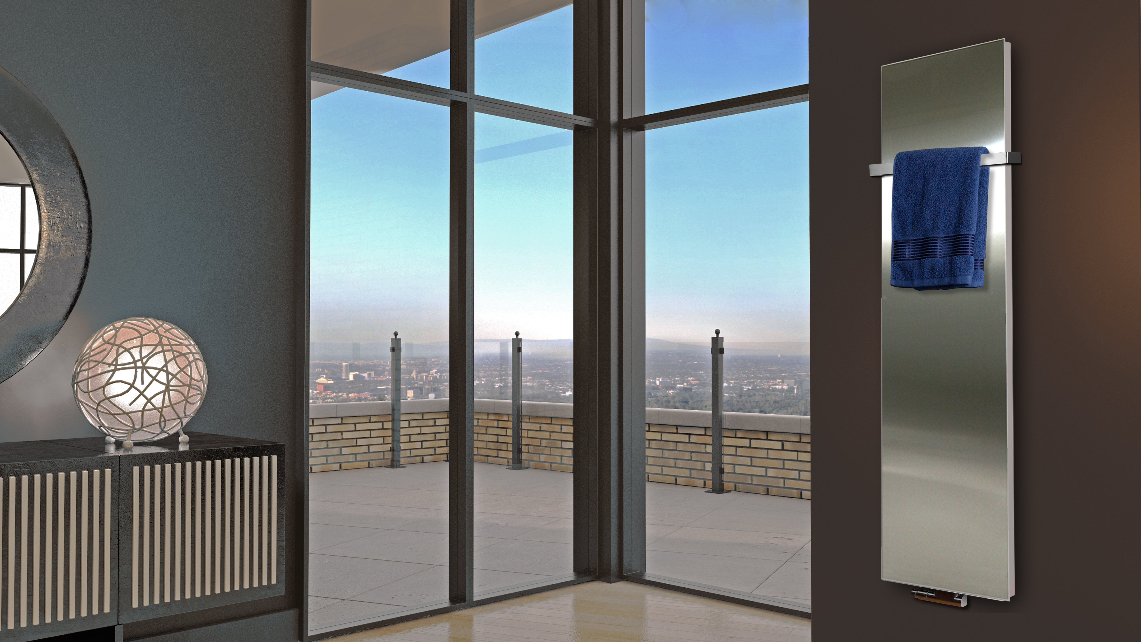 BADHEIZKÖRPER Design Mirror 3 180x47cm 1118 Watt Edelstahl matt (+1 Halter 30mm) SZAGATO Designheizkörper Handtuchheizkörper mit Mittelanschluss