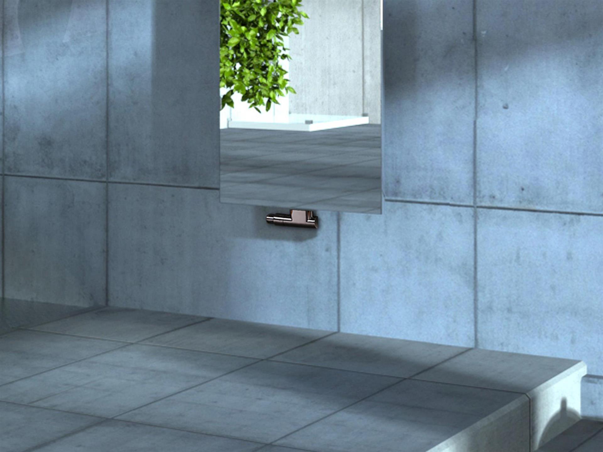 BADHEIZKÖRPER mit Spiegel Design Mirror 3 180x47cm 1118 Watt Edelstahl (+2 Halter 15mm) SZAGATO Designheizkörper mit Mittelanschluss Handtuchwärmer