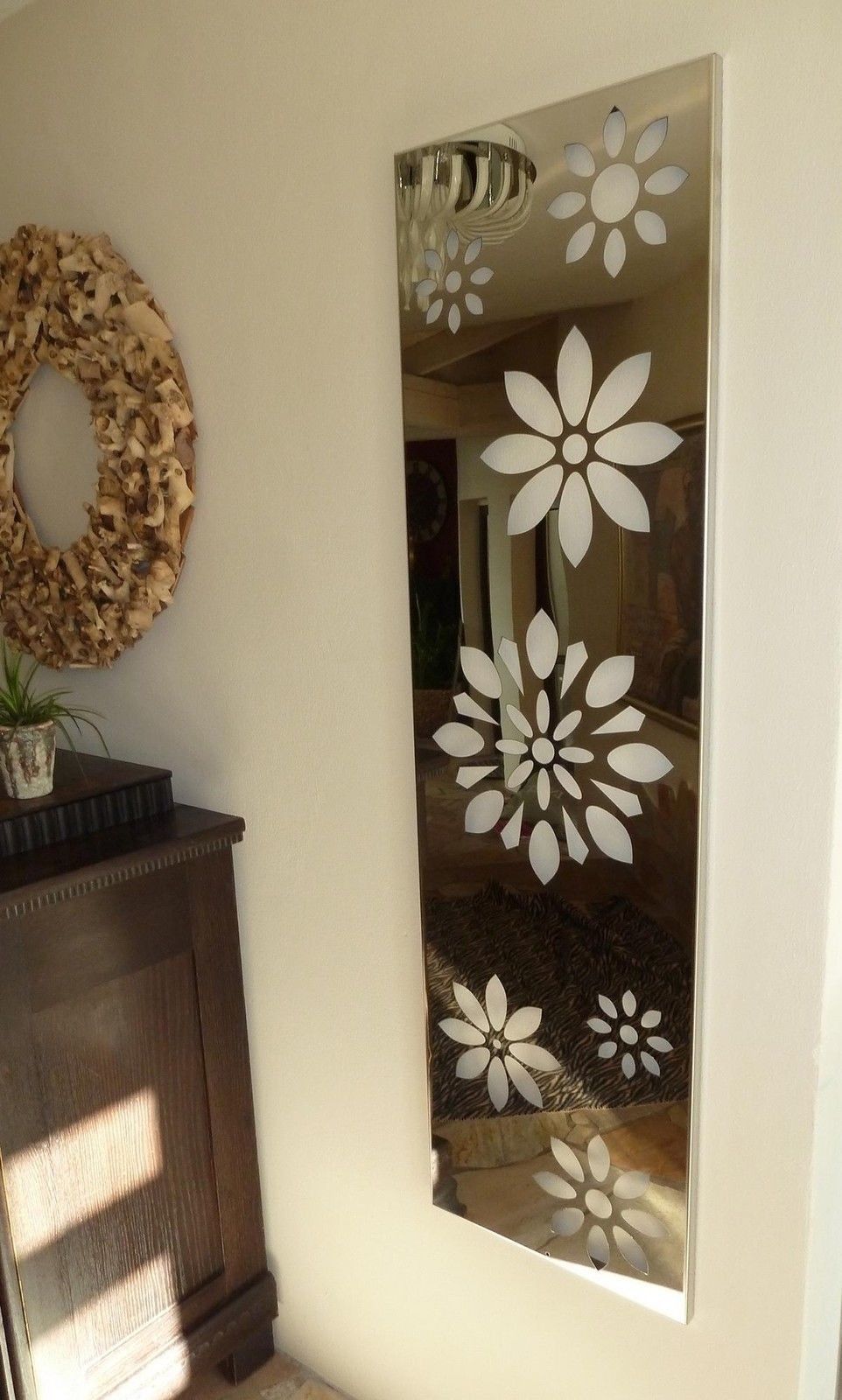 Garderobe Wandgarderobe Design Flower 140x40cm Edelstahl matt SZAGATO Garderobe Metall Wand Garderobenpaneel Garderobenleiste Flurgarderobe Flur