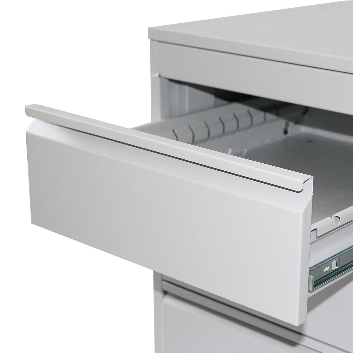 Rollcontainer Stahl Profi 3 Schubladen HxBxT 60x46x60cm lichtgrau SZAGATO Bürocontainer Schreibtisch UnterschrankRollcontainers Rollcontainer Büro