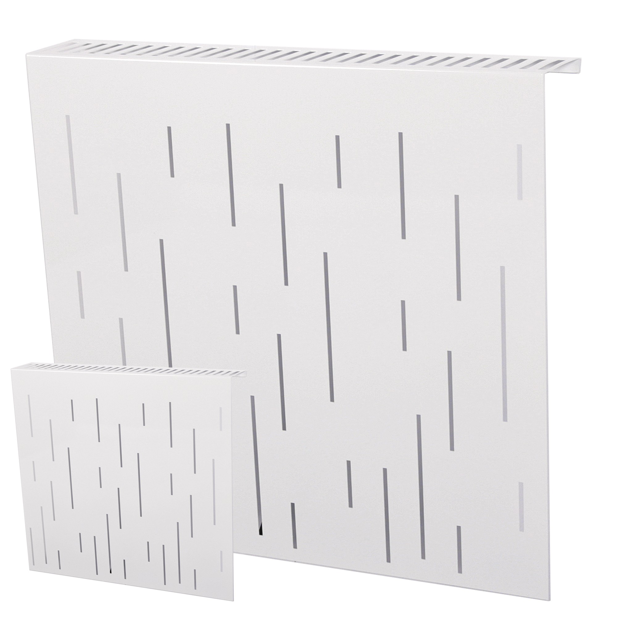 Heizkörperverkleidung 60 x 60cm Design Rain weiß (SET=2 Stück) SZAGATO Heizungsverkleidung Verkleidung Heizkörper Abdeckung für Heizkörper