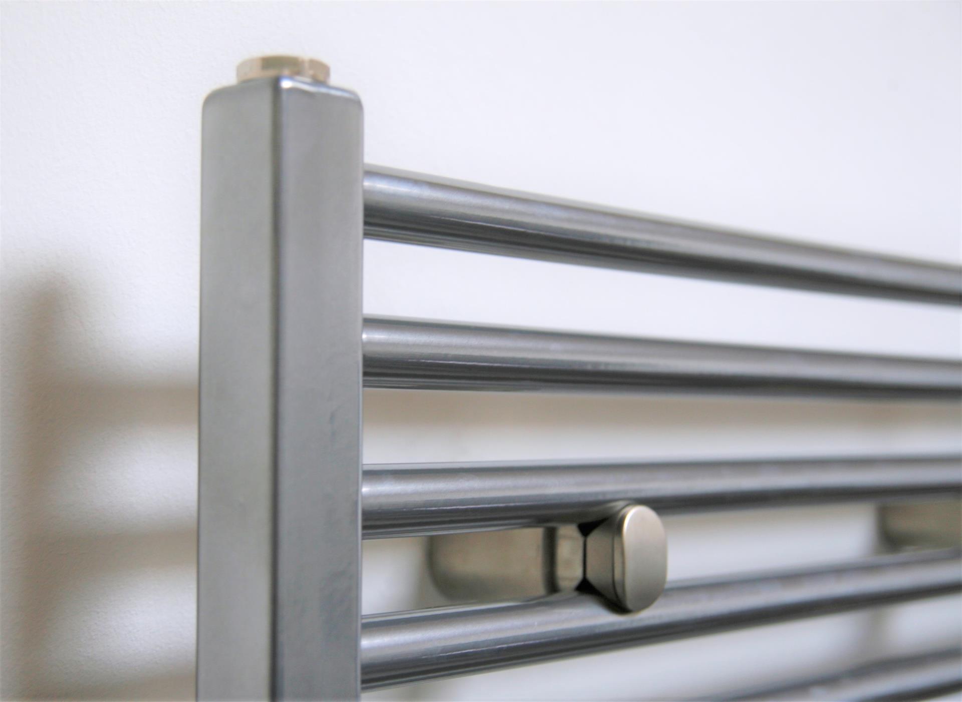 BADHEIZKÖRPER Design Berlin 1 69x50cm 387 Watt Edelstahloptik SZAGATO Handtuchheizkörper mit Seitenanschluss Handtuchwärmer mit Seitenanschluss