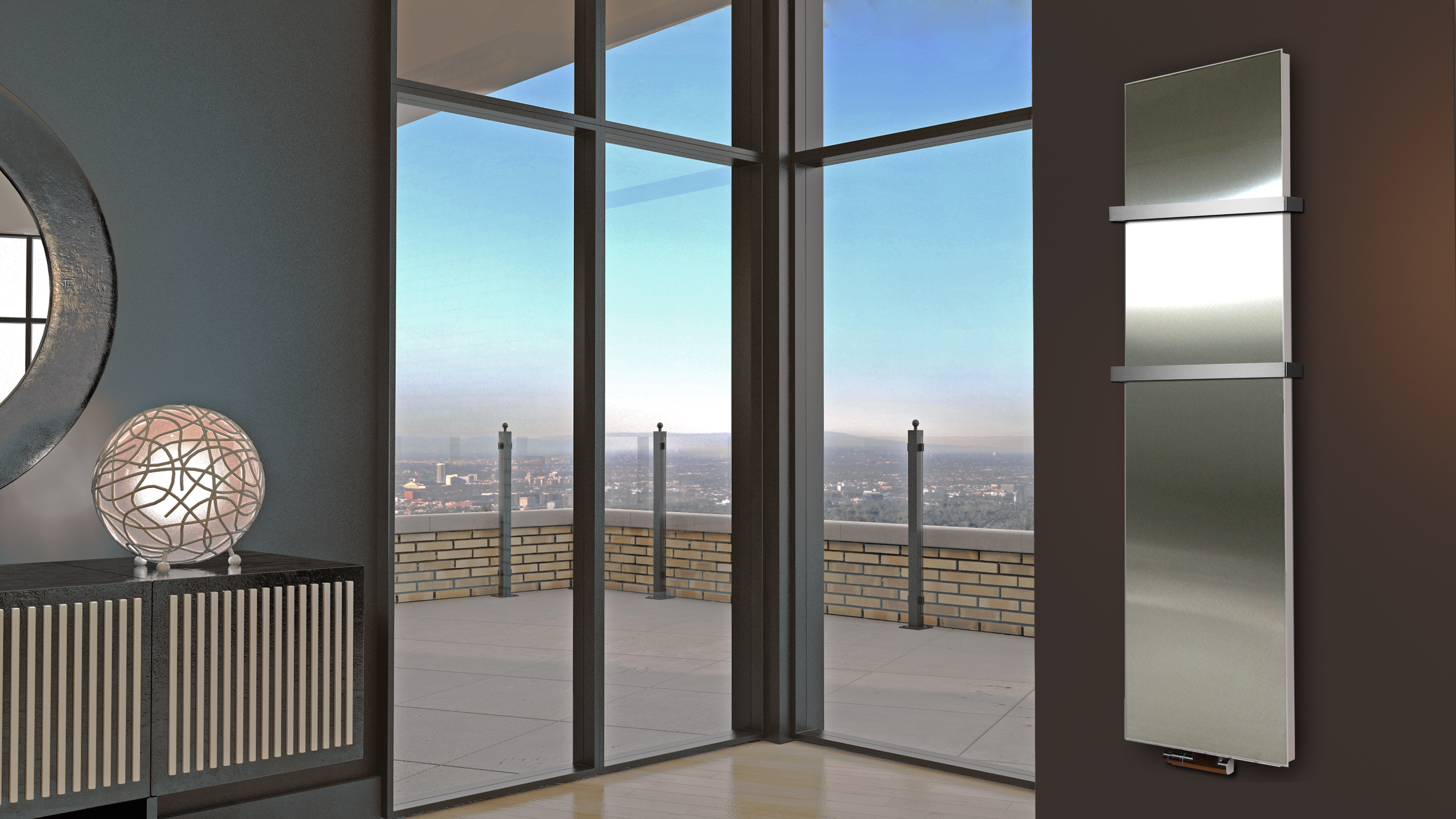 BADHEIZKÖRPER Design Mirror 3 180x47cm 1118 Watt Edelstahl matt (+2 Halter 30mm) SZAGATO Designheizkörper Handtuchheizkörper mit Mittelanschluss