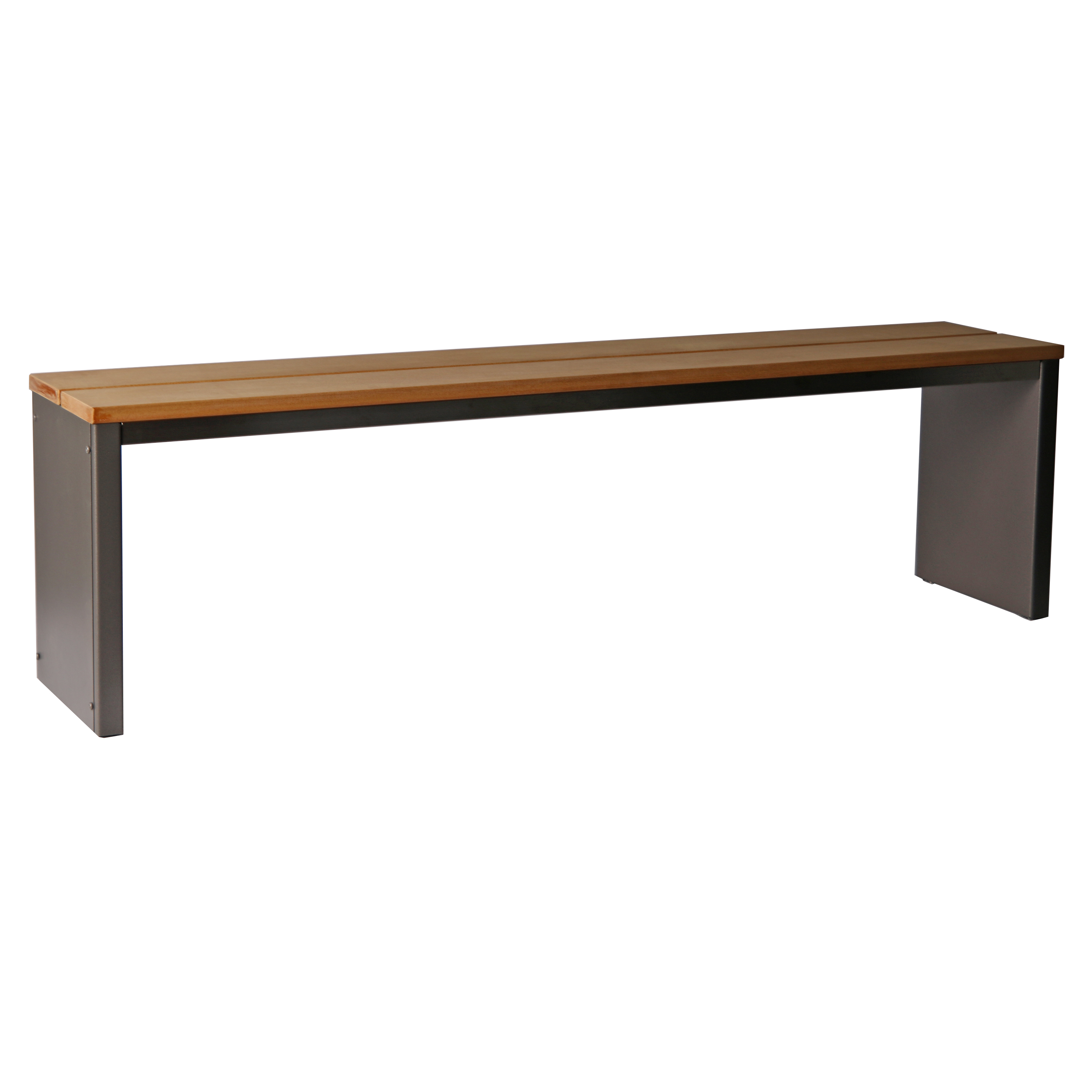 Parkbank, BxTxH: 150x30x40 cm, (D-Form) moonstone-grau SZAGATO Made in Germany Sitzbank Metall Umkleidebank Parkbank wetterfest Parkbänke