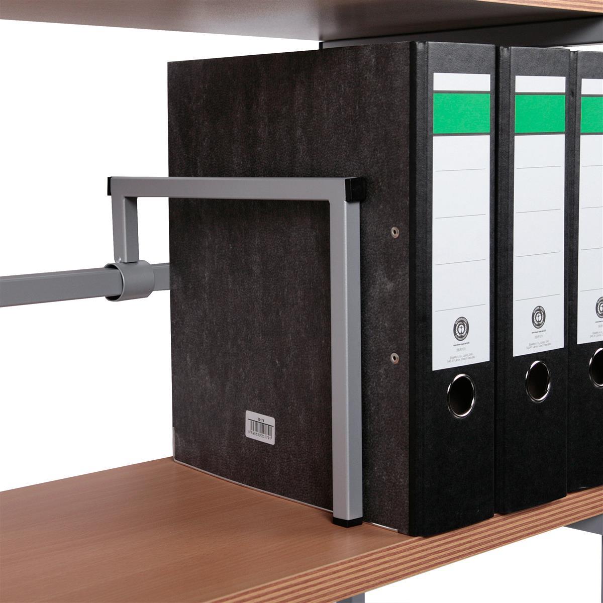 Tischwagen / Ordner-Rollwagen 100x89x30cm 3 Böden Buche + 2 Odnerhalter SZAGATO Ordner Rolltisch Ordner Rollwagen Regal mit Rollen Bürowagen Aktenwagen