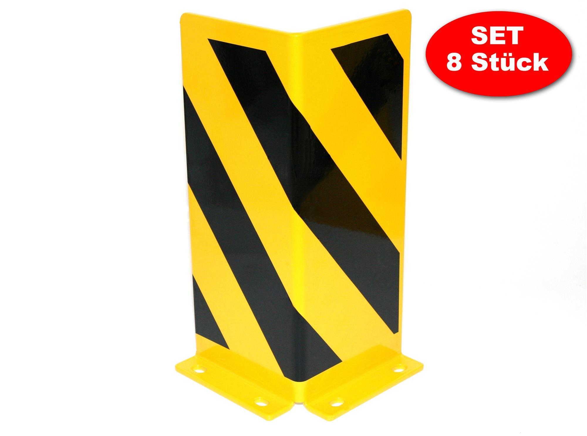 Rammschutz SET (8 Stück) 400x165x165x5 mm gerade  SZAGATO Regal Anfahrschutz  Rammschutzbügel  Anfahrschutzecke Rammschutzecke
